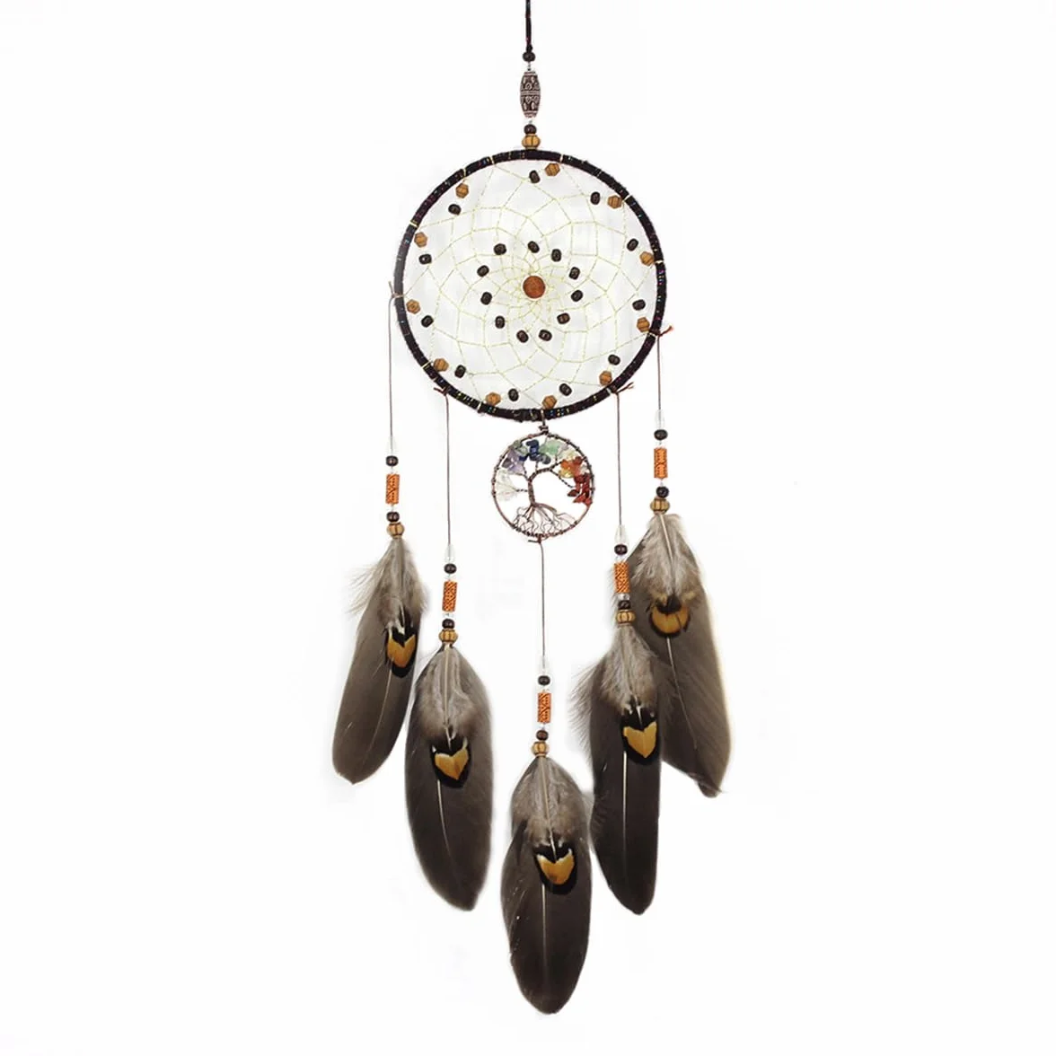 Atrapasueños, BetterJonny 65cm Atrapasueños Vintage Pluma Atrapasueños Hecho a Mano Dream Catchers Estilo Bohemio para Colgante de Pared Decoración del Hogar Ornamentos Artesanía Decoración de