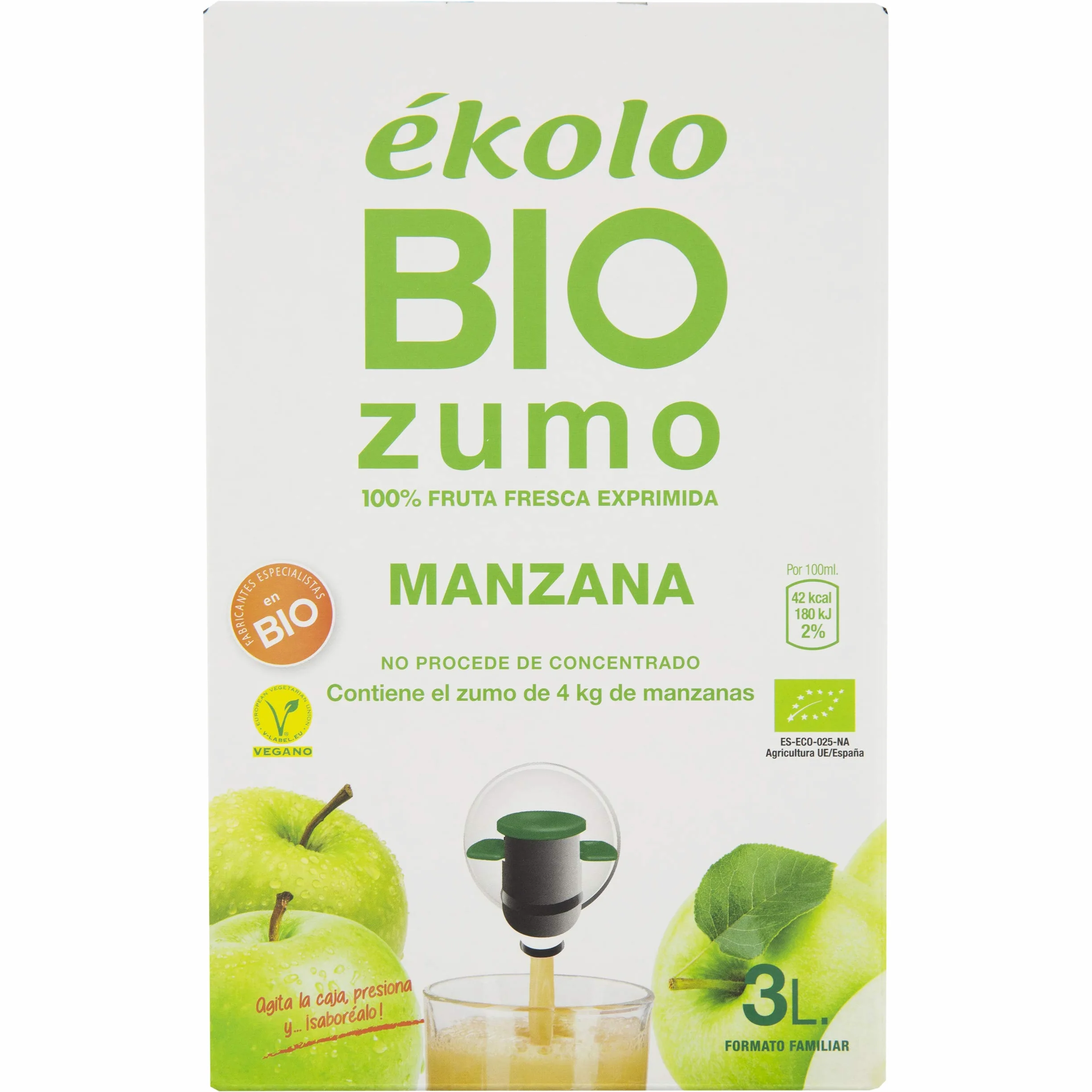 Ekolo Bag in Box Zumo De Manzana Bio 3 L