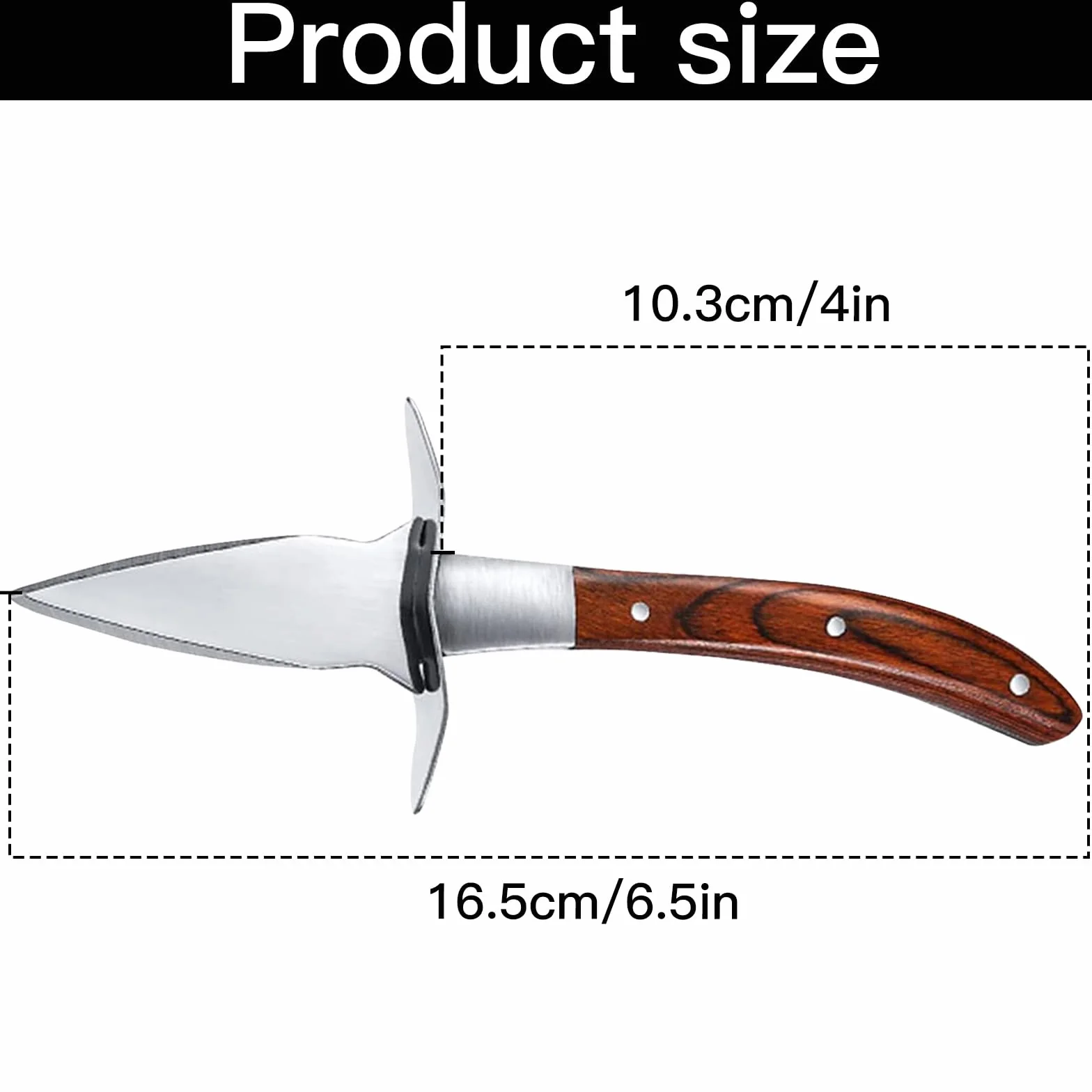 Abridor de Ostras, Cuchillo para Ostras, Ostras Shucker con Mango de Madera y Funda de Cuero, Abridor Herramientas para Almejas, Mariscos