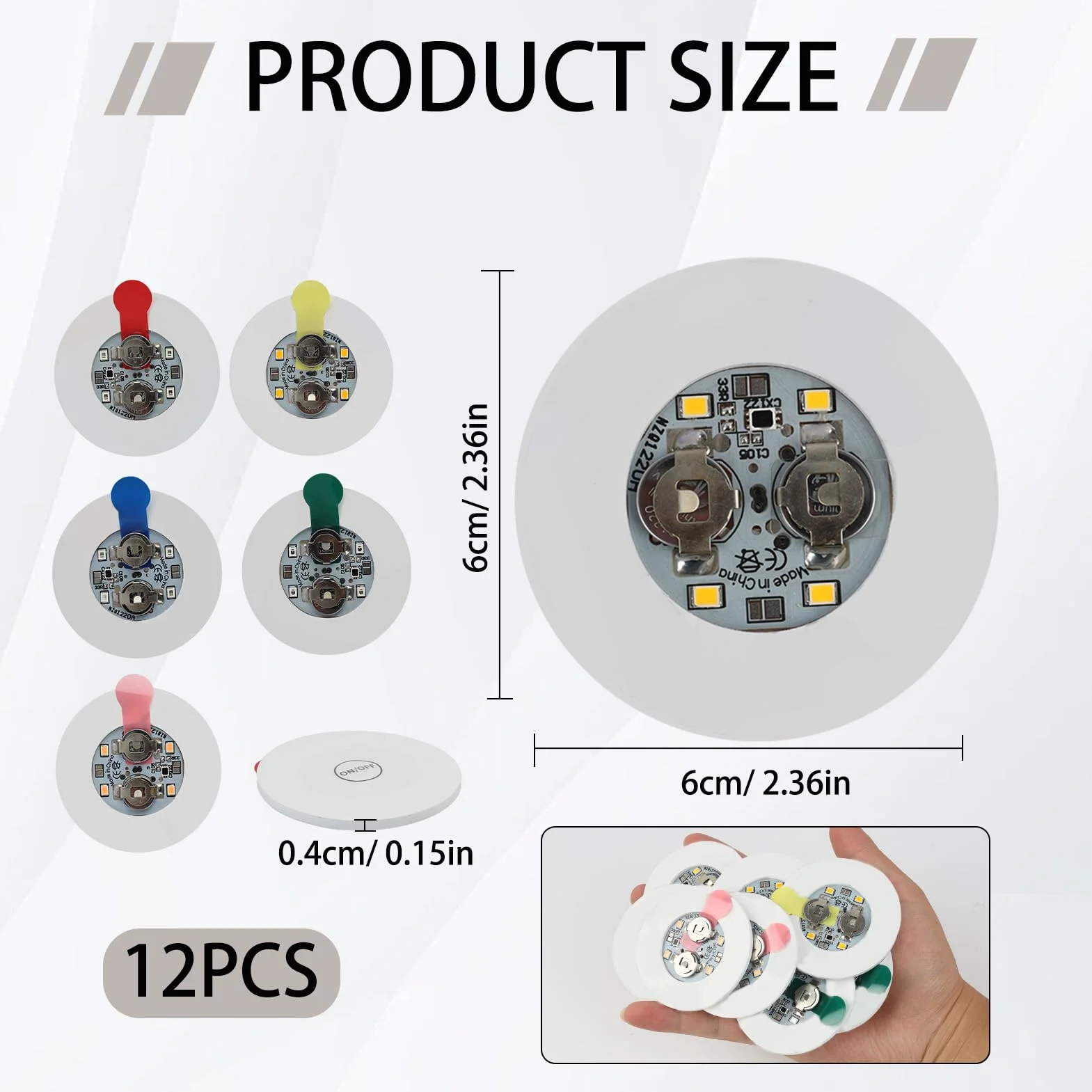 Pegatinas LED Luces Ambientales de 7 Colores, 6 cm Posavasos con 3 Modos, Luminosas Autoadhesivas para Bar, Fiesta, Cerveza, Té, Café
