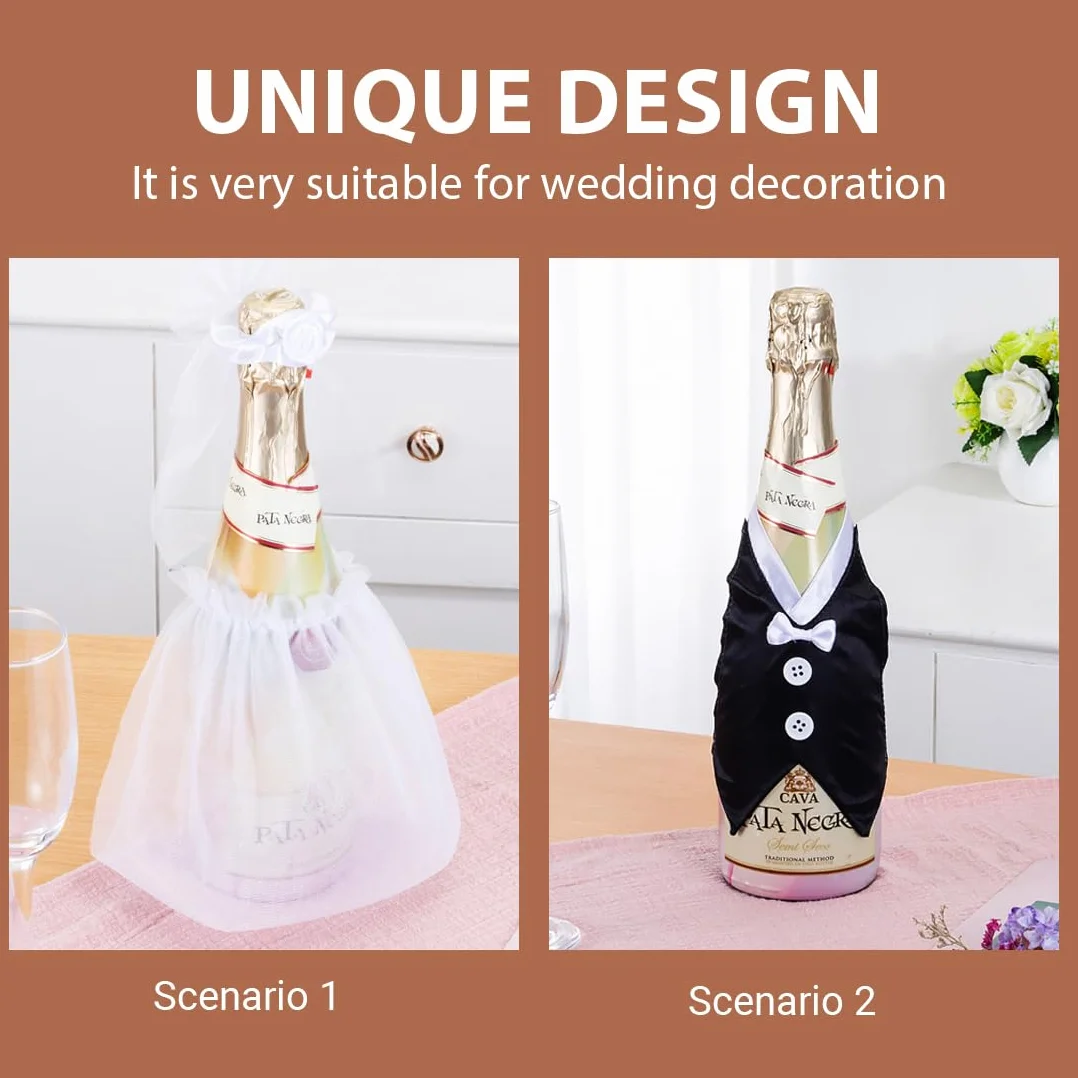 GXGM 2 piezas juego de botellas de vino decoración de boda para parejas