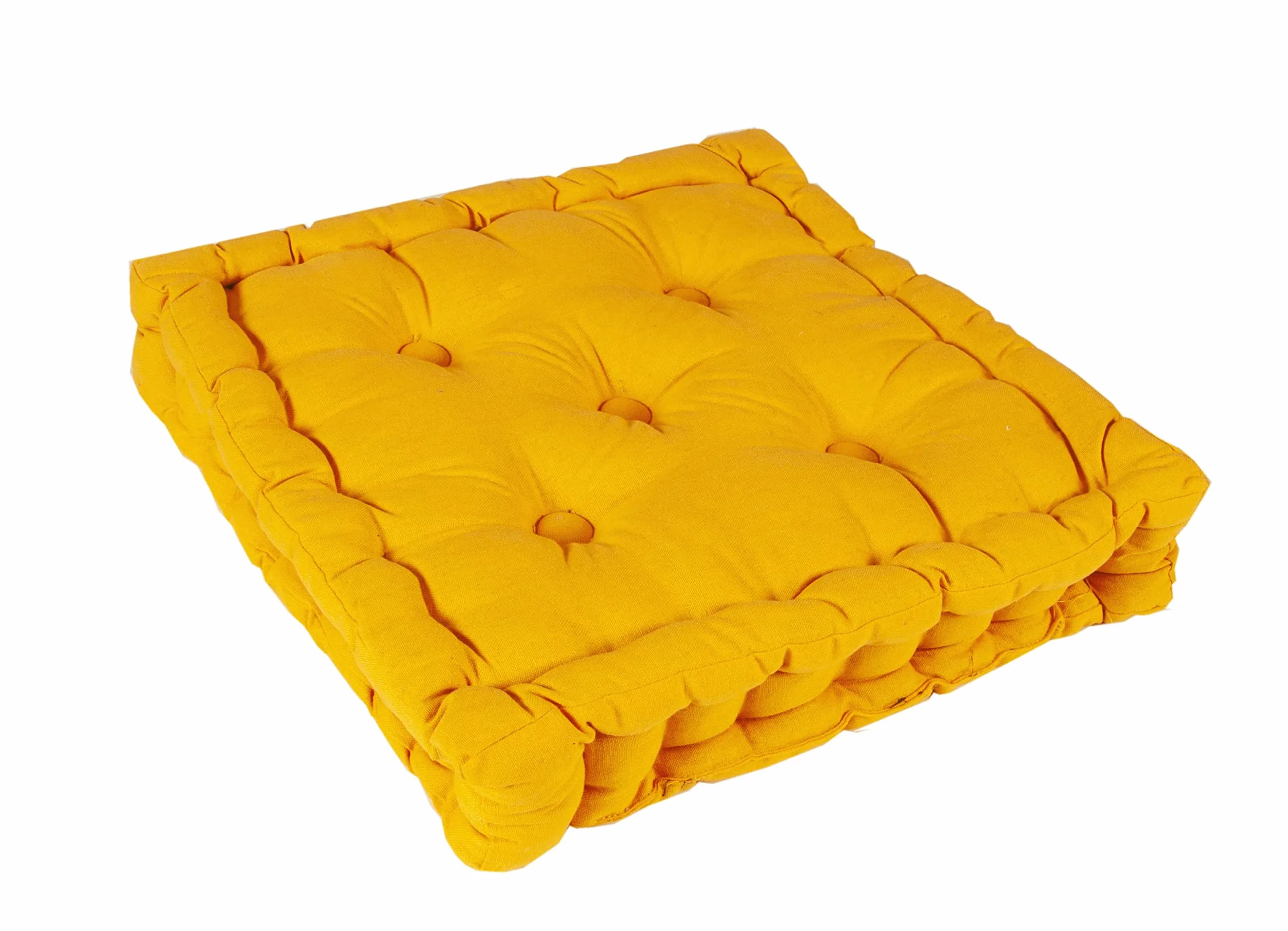 Atout Ciel Cojín de Suelo 40x40 cm Amarillo Mostaza Cuadrado
