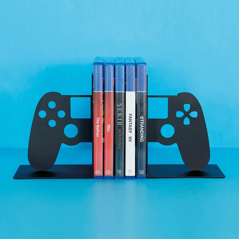 Balvi Soporte Videojuegos Joypad Color Negro Sujetador de Videojuegos para Estanteria con Forma de Ma