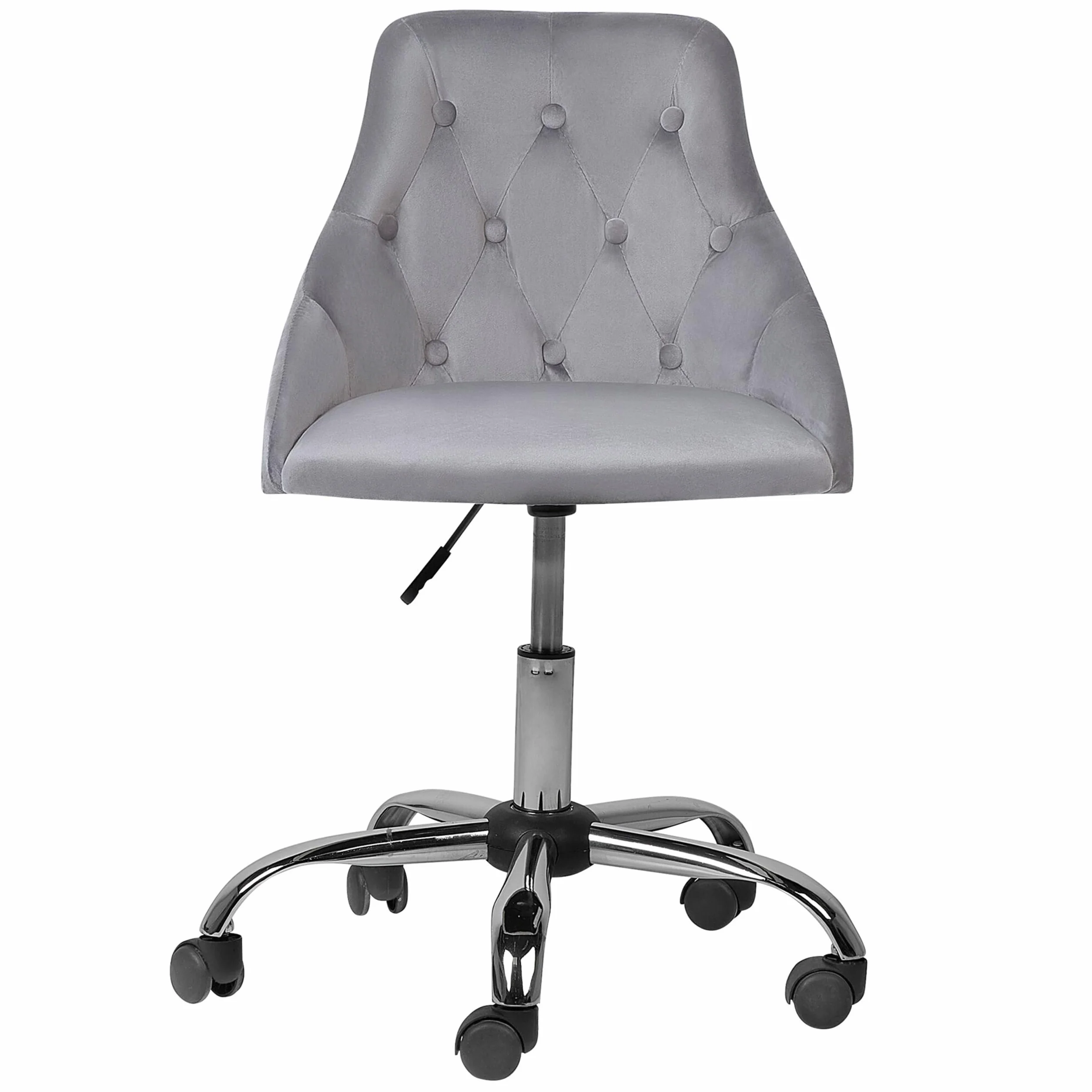 Beliani Silla de Oficina Giratoria Ajustable Parrish Gris Negro Plateado