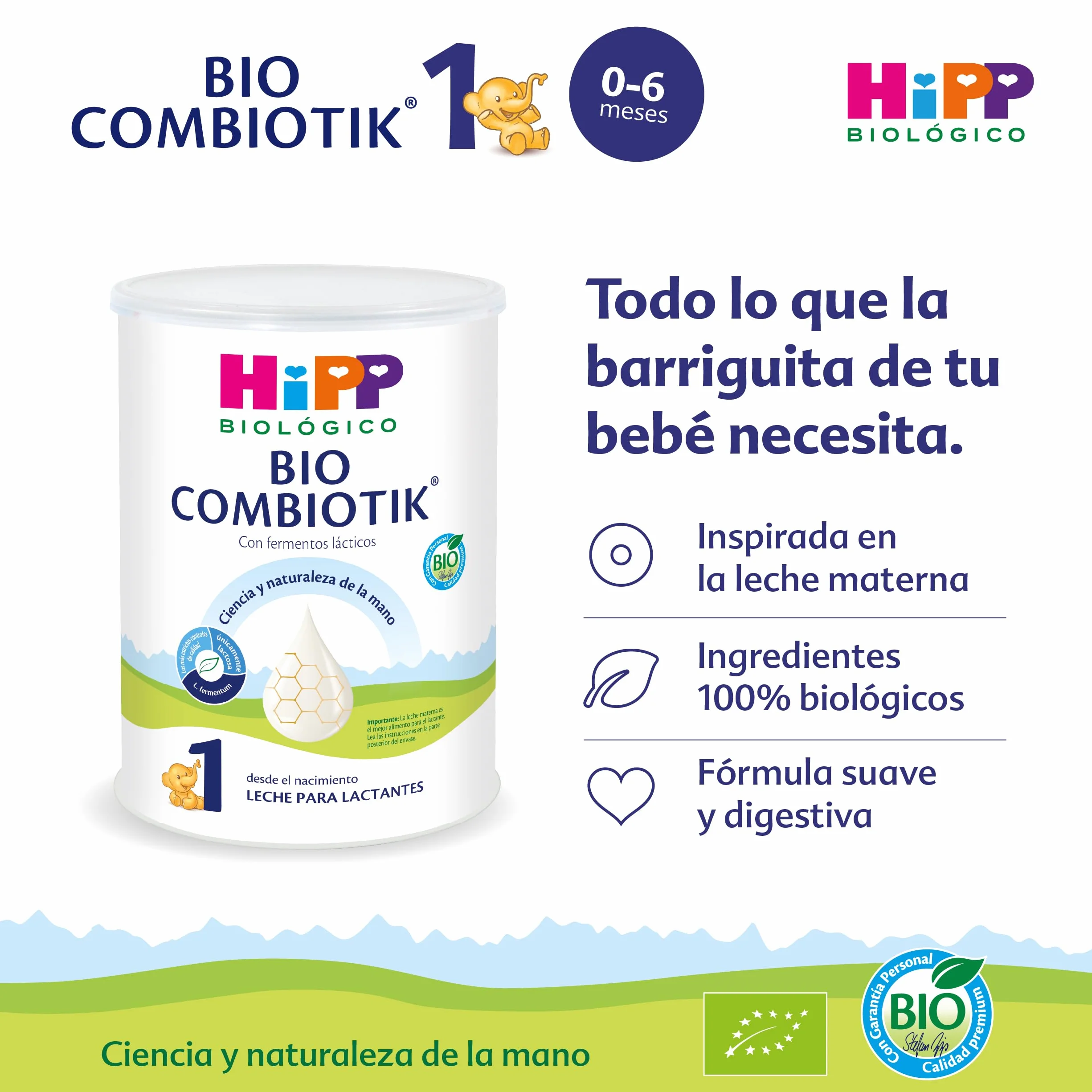 HiPP Combiotik 1 Leche para Lactantes Ecológica 800 gr BIO para bebés 0-6 meses