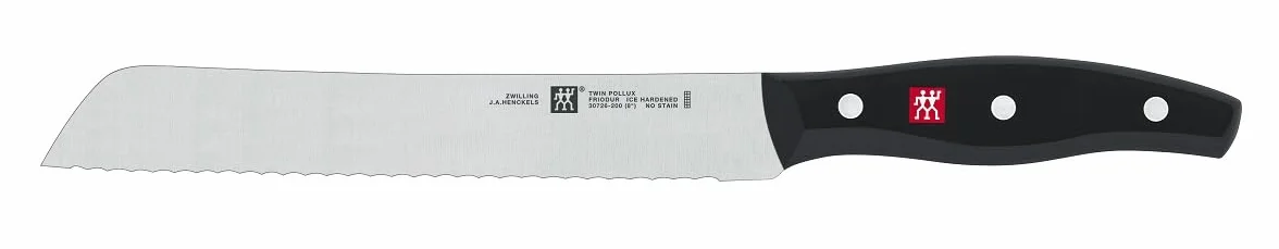 ZWILLING Cuchillo de pan, Longitud de la hoja: 20 cm, Hoja dentada, Mango especial de acero inoxidable/plástico, Twin Pollux