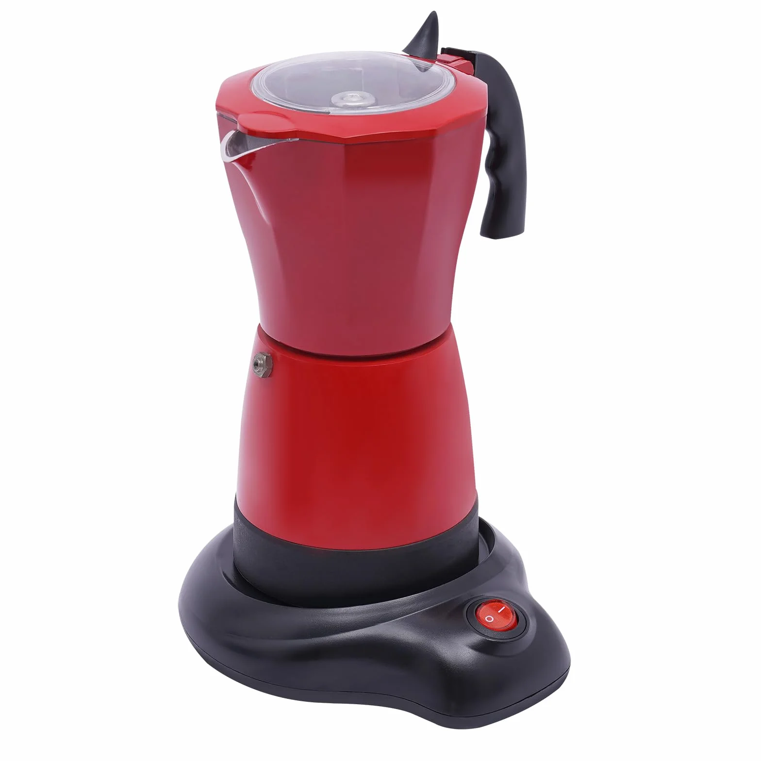 Cafetera de espresso eléctrica 480W 300ML para 6 tazas, rojo