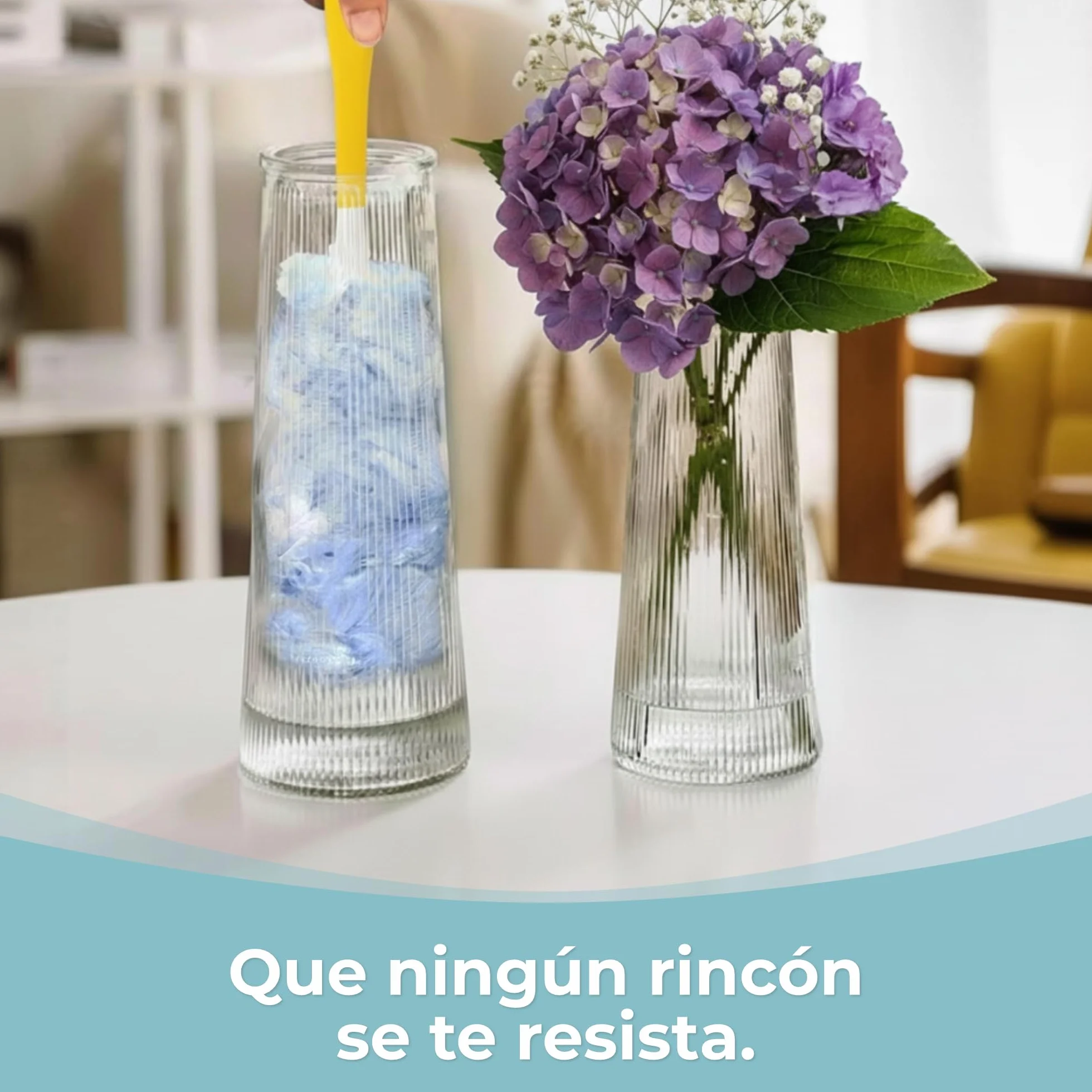 PORTENTUM Plumero Atrapapolvo, Set de 26 Recambios y 1 Mango - Kit de Limpieza Atrapa y Retiene Polvo, Pelo de Mascotas y Alérgenos, Plumero Quitapolvo Multiusos para Muebles, Coche y Electrónica