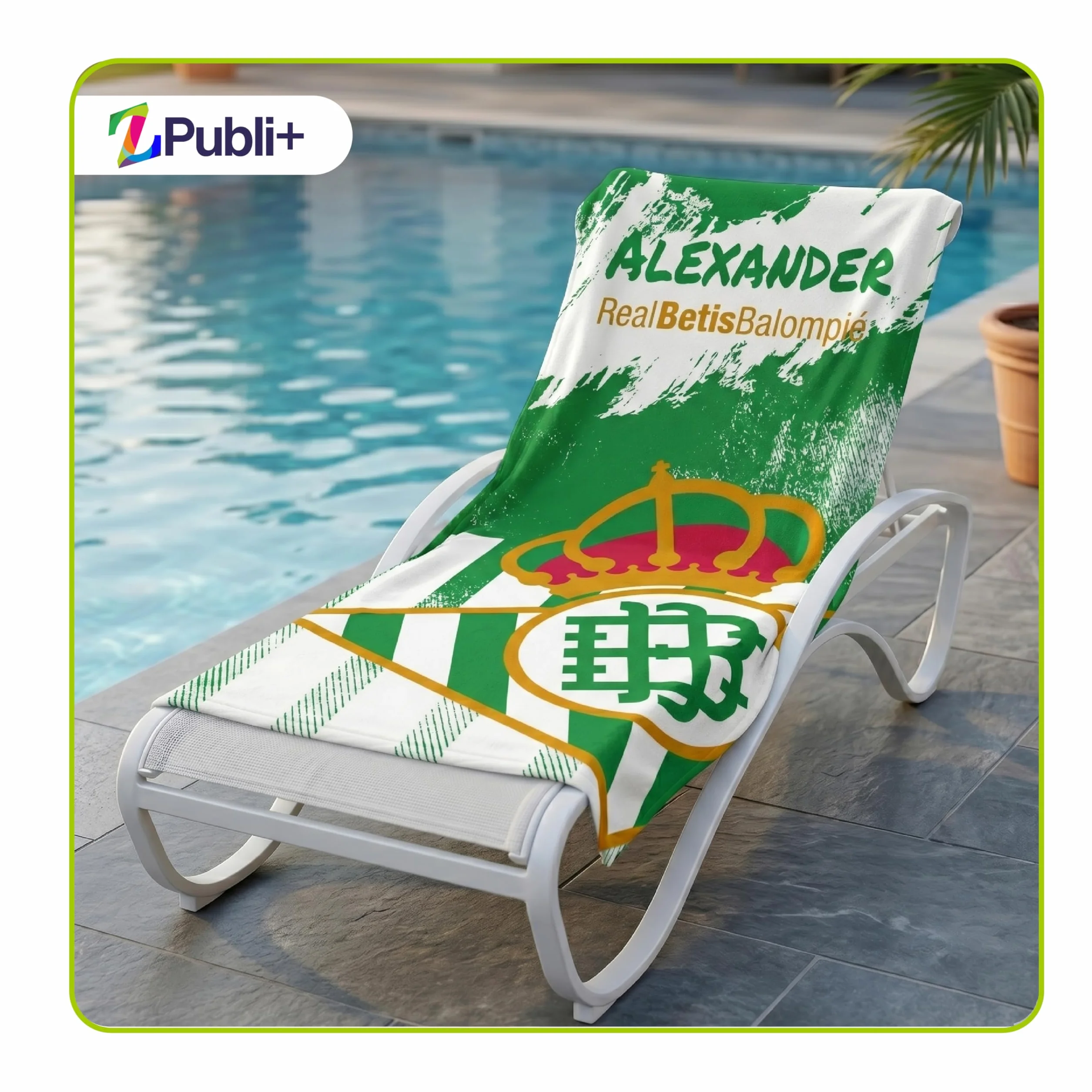 Toallas de Playa o Ducha Personalizadas con Nombre o Frases. Toallas Infantiles, Regalo Infantil Original para baño, Piscina, Playa, Camping. Varias Medidas Disponibles (Betis RBB, 50x30)