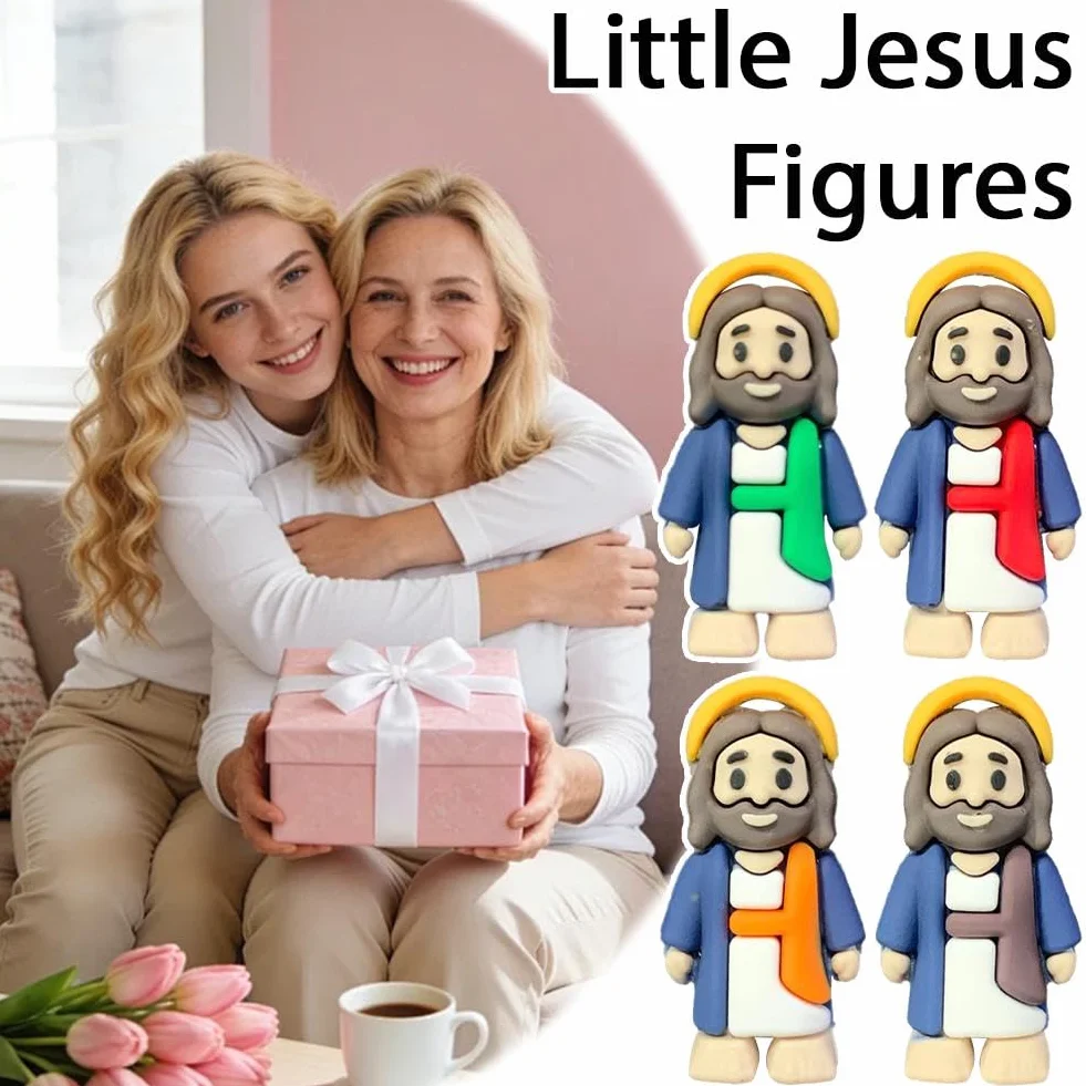 Mini figuras de Jesús a granel, estatuas de TinyJesus para huevos de Pascua, muñeca religiosa de bolsillo