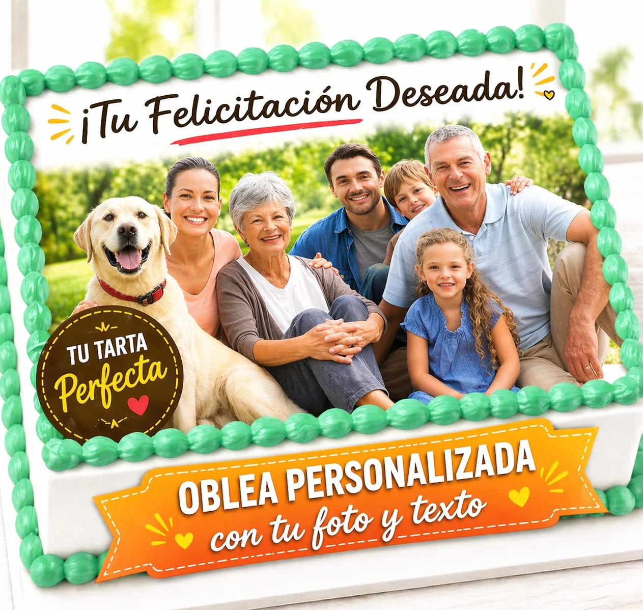 FOTO COMESTIBLE para tarta Personalizada con nombre y edad Papel de Oblea o Azúcar para Tartas Varios Tamaños Rectangular