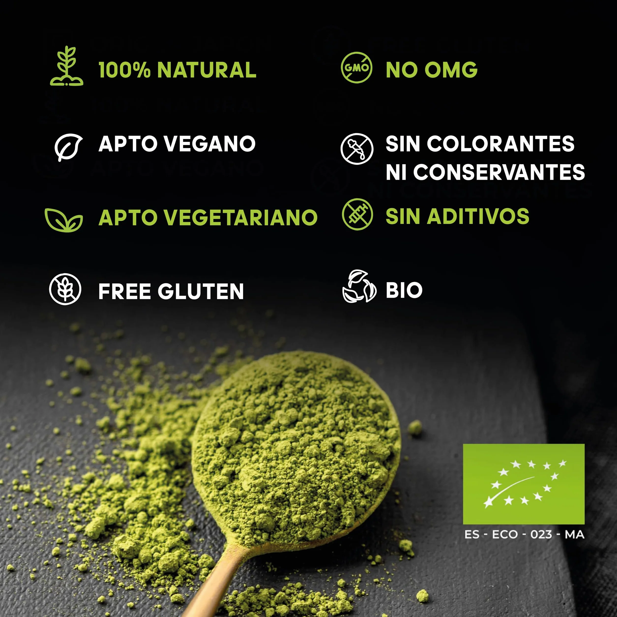 Te Matcha Premium en Polvo 100% Natural 100g Detox Antioxidante