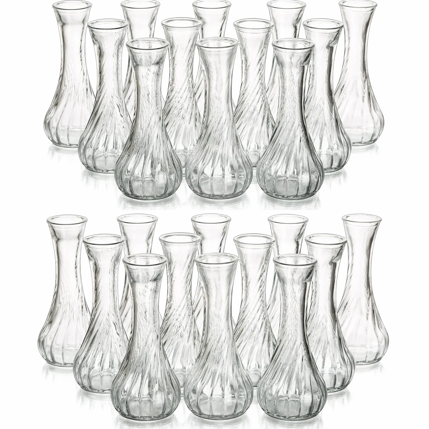 Hewory Jarrón de Cristal Para Flores, 24pcs Jarrones Pequeños A Granel Para Centro de Mesa de Boda, Mini Jarrón de Rosas Transparente Para Eventos, Decoración de Sala de Estar, Flores de un Solo Tallo