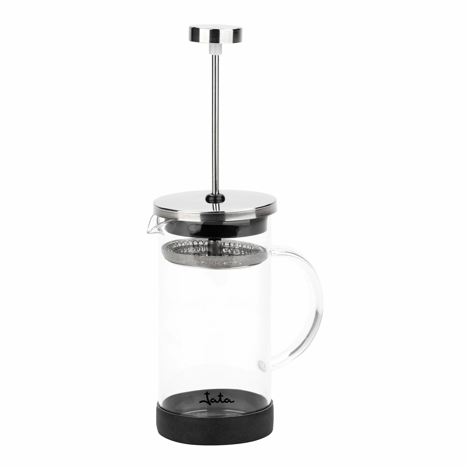 Jata HOGAR HCAF1135 - Cafetera Francesa. Prensa Francesa. Cafetera émbolo. Tetera y Espumadora. 350 ml. Vidrio Borosilicato. Resistente al calor. Filtro acero inoxidable. Cafés, infusiones, espumas