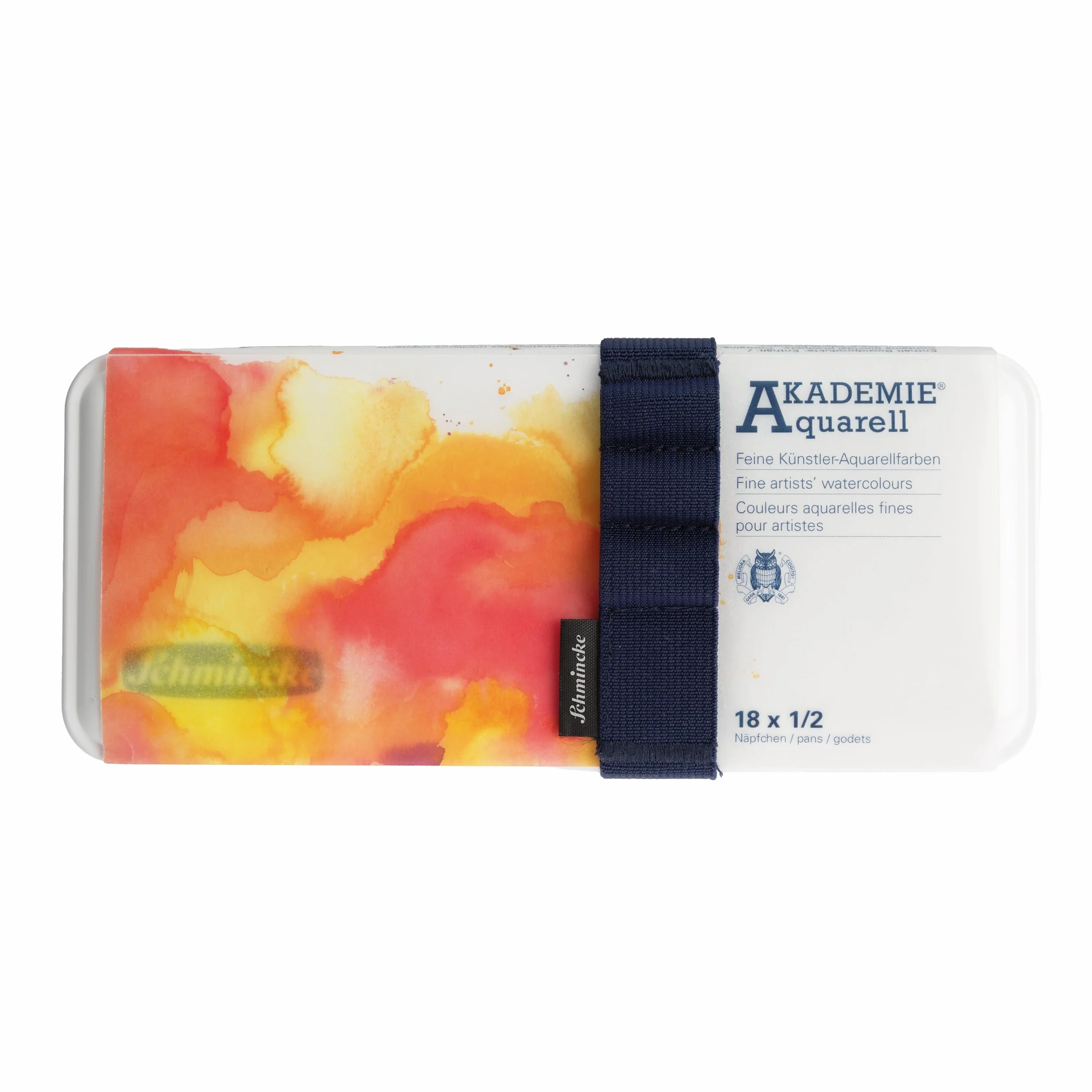 Schmincke Academia 75 791 097 - Caja de pintura para acuarela (18 x 1/2 recipientes)