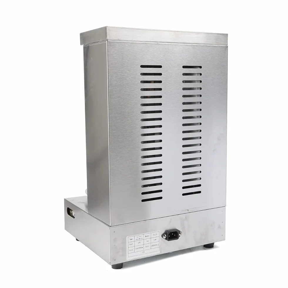 Gas Vertical Shawarma Broiler Machine 3 kW Gyro Grill with 6 Skewers