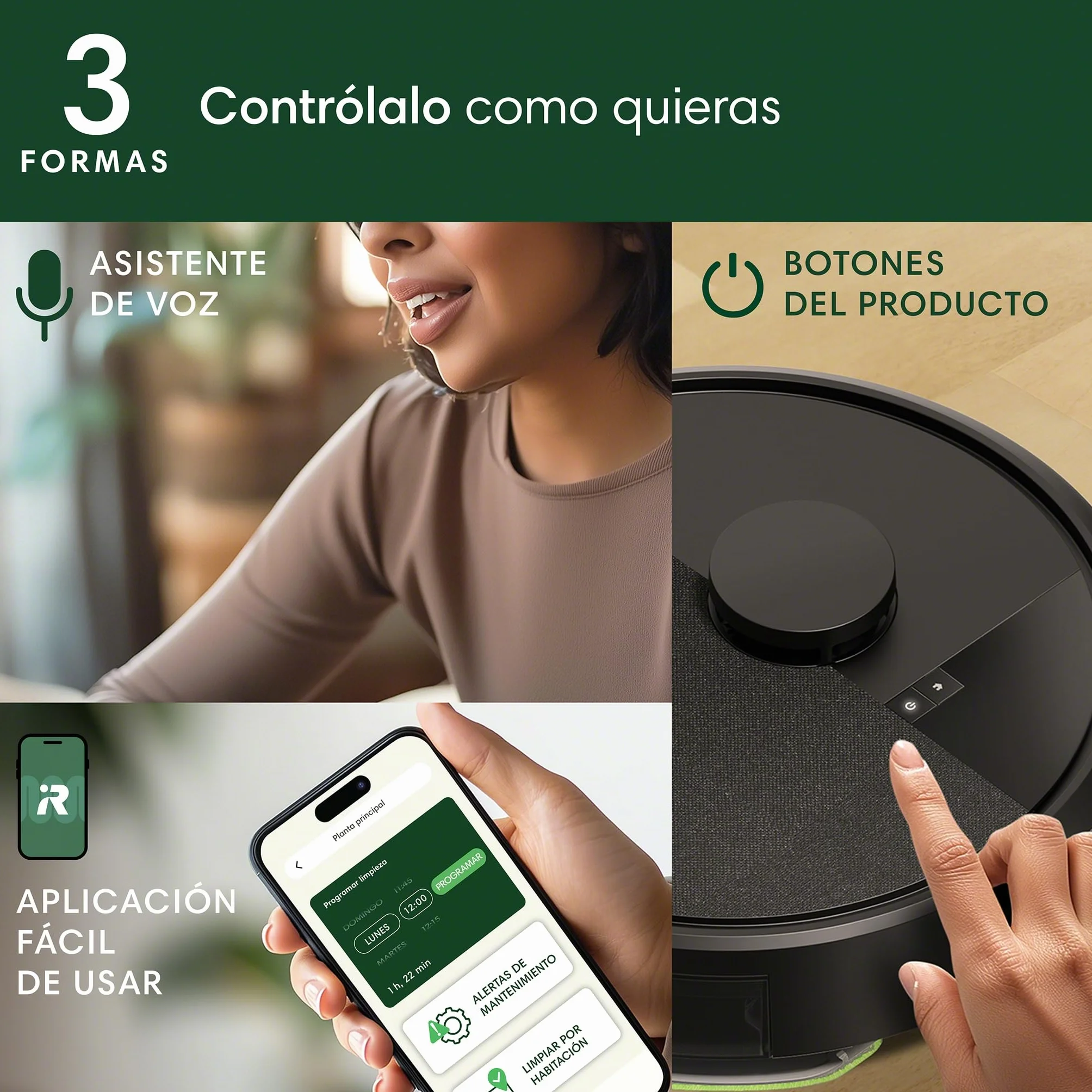 iRobot Roomba 105 Combo Base AutoEmpty Aspirador y friegasuelos 7000Pa 120 mins Clearview LiDAR SmartScrub