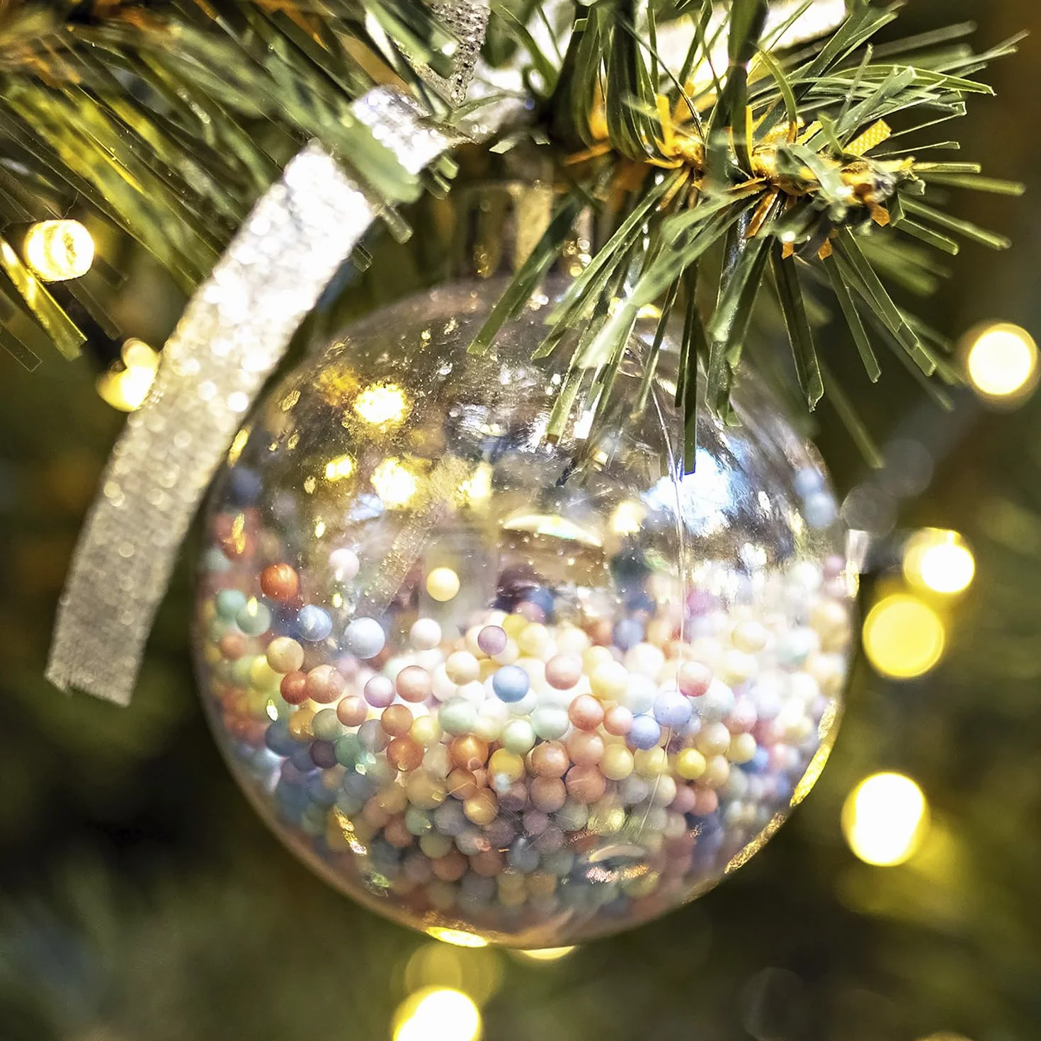 Bolas de Navidad Transparentes Ø8cm Plástico 20 Unidades QWORK