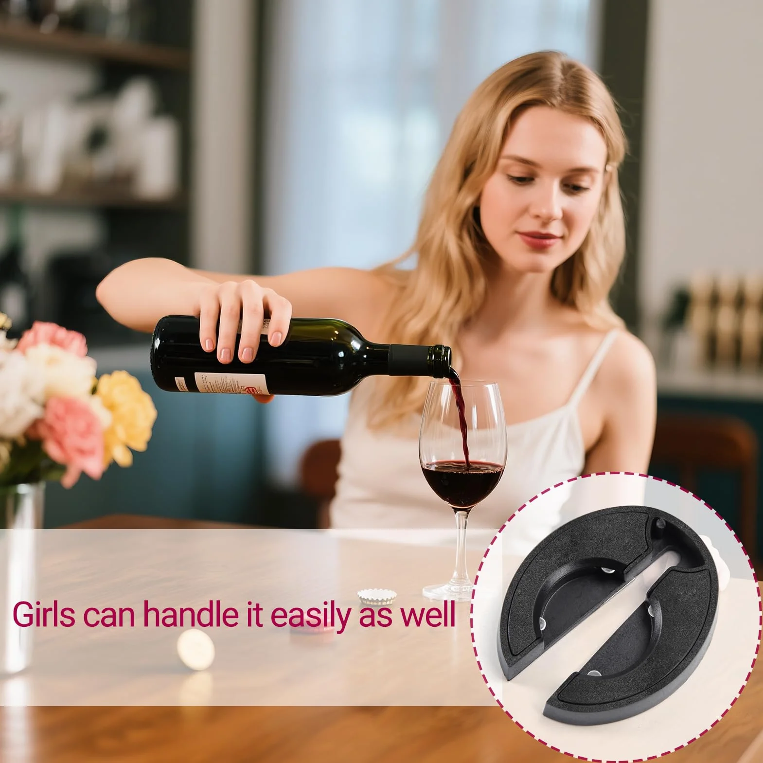 Set de 2 Pcs Cortacápsulas para Botellas de Vino, Diseño Ergonómico en Acero Inoxidable, Cortador de Papel de Aluminio Rápido y Fácil de Usar, Ideal para Amantes del Vino