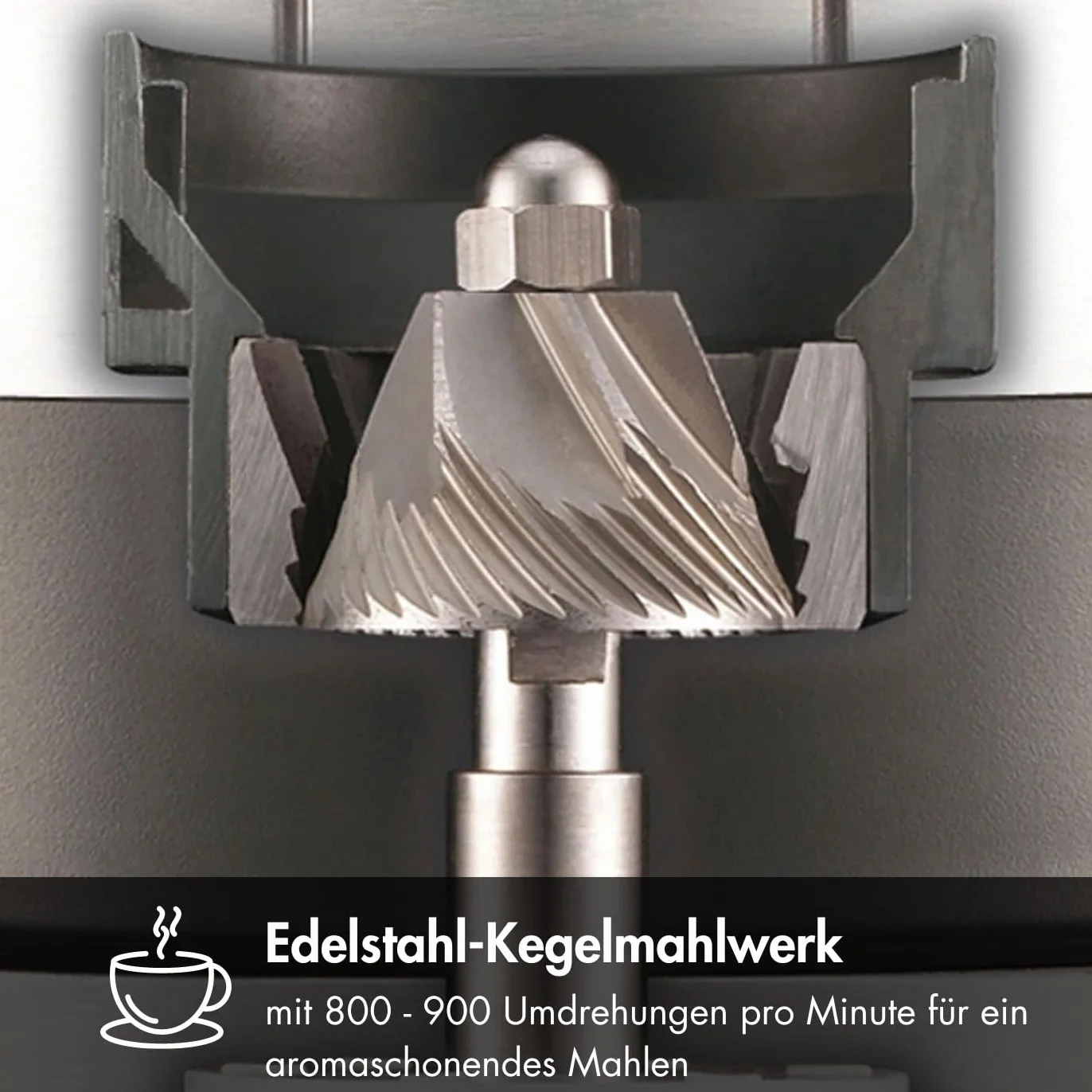 GRAEF CM802 Molinillo de Café Eléctrico 128W, 350g, Cuerpo Aluminio, Molino Cónico Inox, 40 Niveles, Portafiltro, Antiestático, Negro