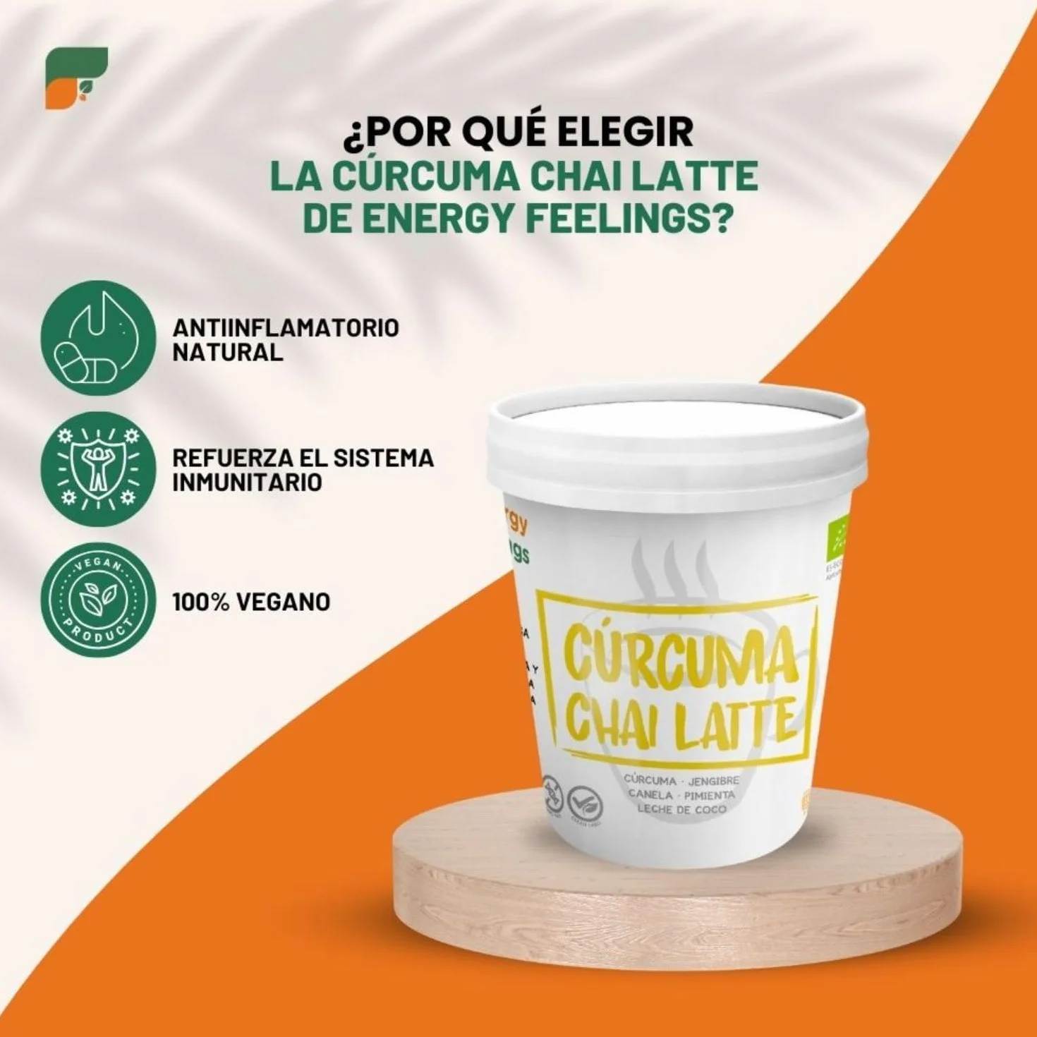 Cúrcuma Chai Latte ECO 250 g Ecológico Vegano Natural Sin Lactosa Sin Gluten