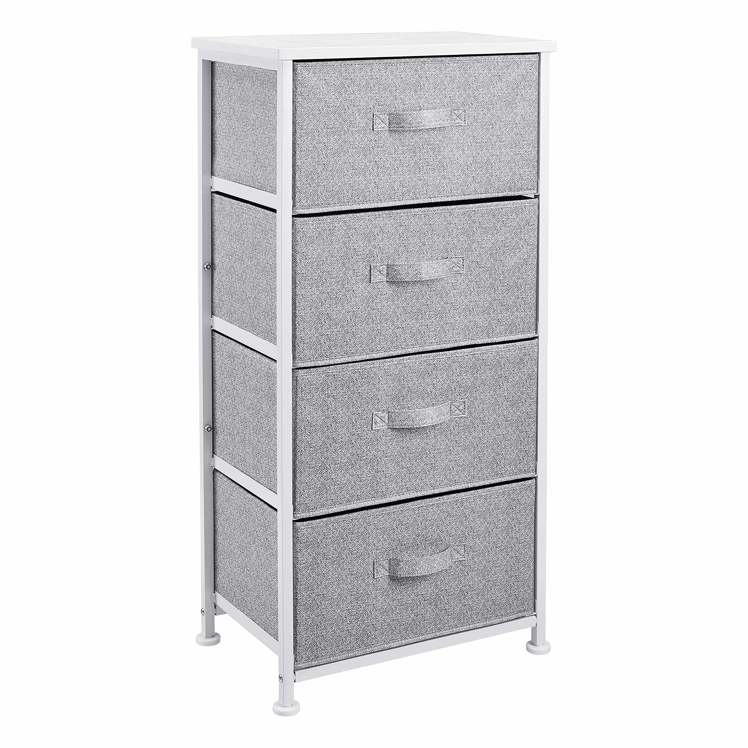 Amazon Basics Unidad de almacenamiento, de tela, con 4 cajones, para armario, blanco