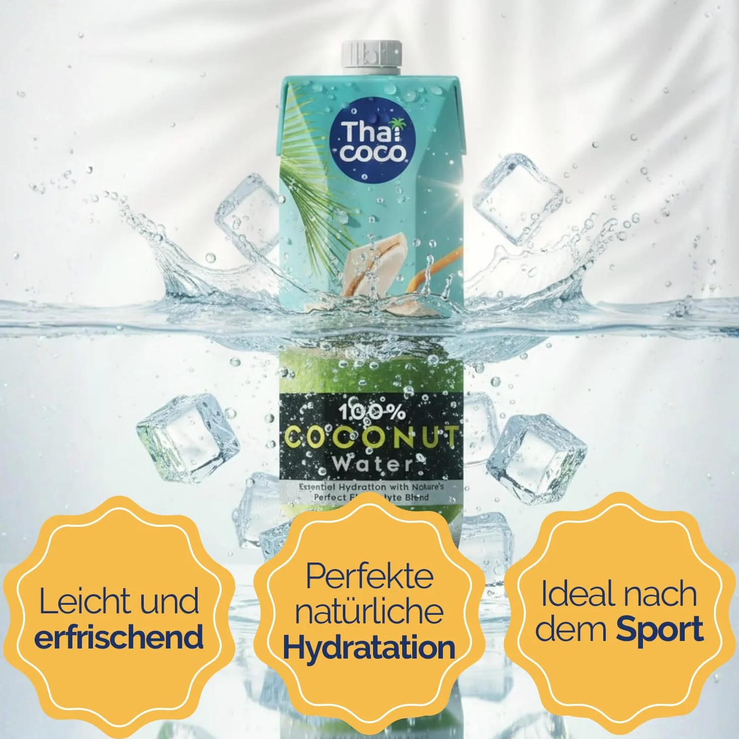 Thai Coco 100% agua de coco Nam Hom, hidratante natural, 350 ml