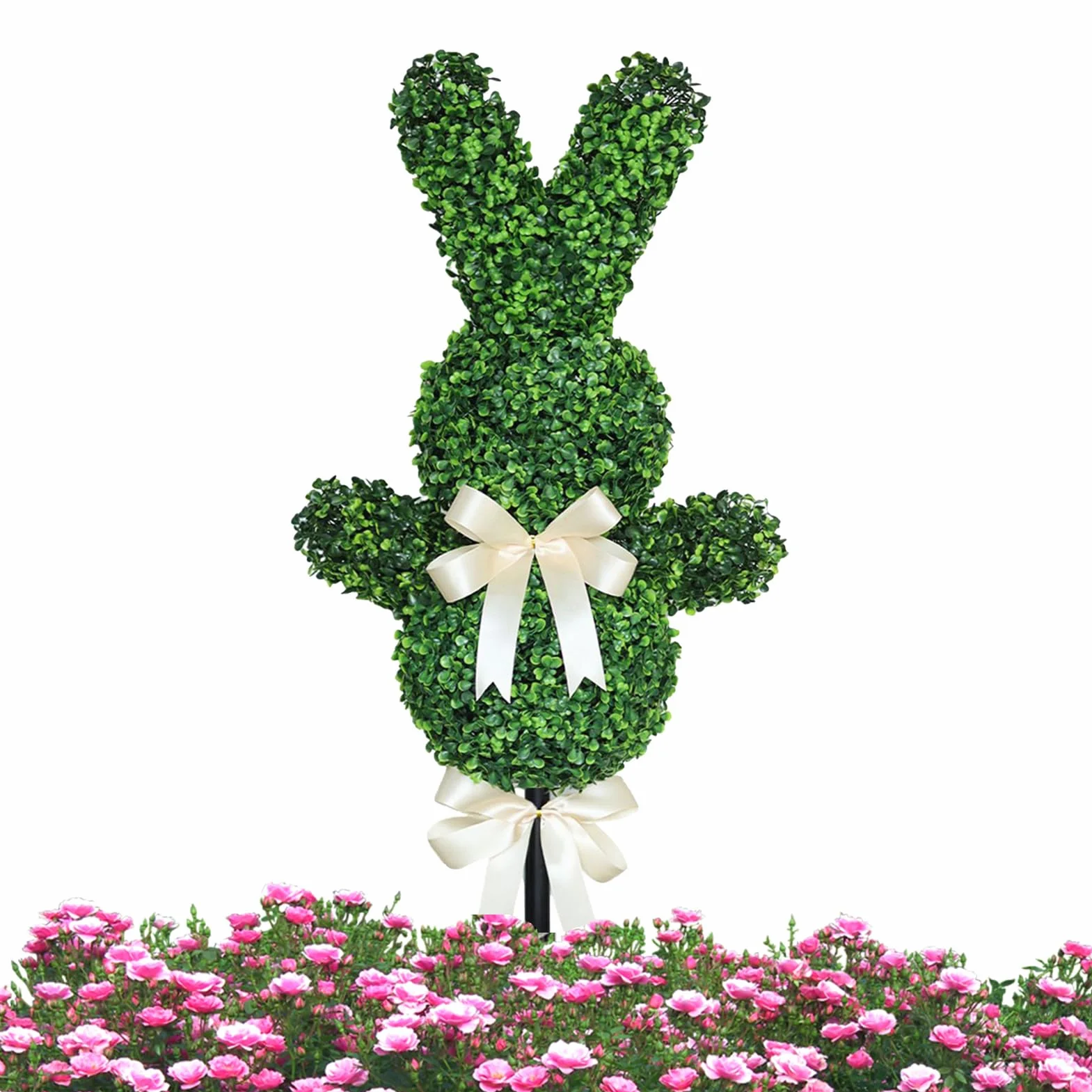 Topiario de Conejo Grande | Planta de de Pascua de 35.4 Pulgadas, topiario de de Conejo con estaca de Tierra, para Porche, jardín, Patio, césped, Patio, hogar, Lugar de Trabajo