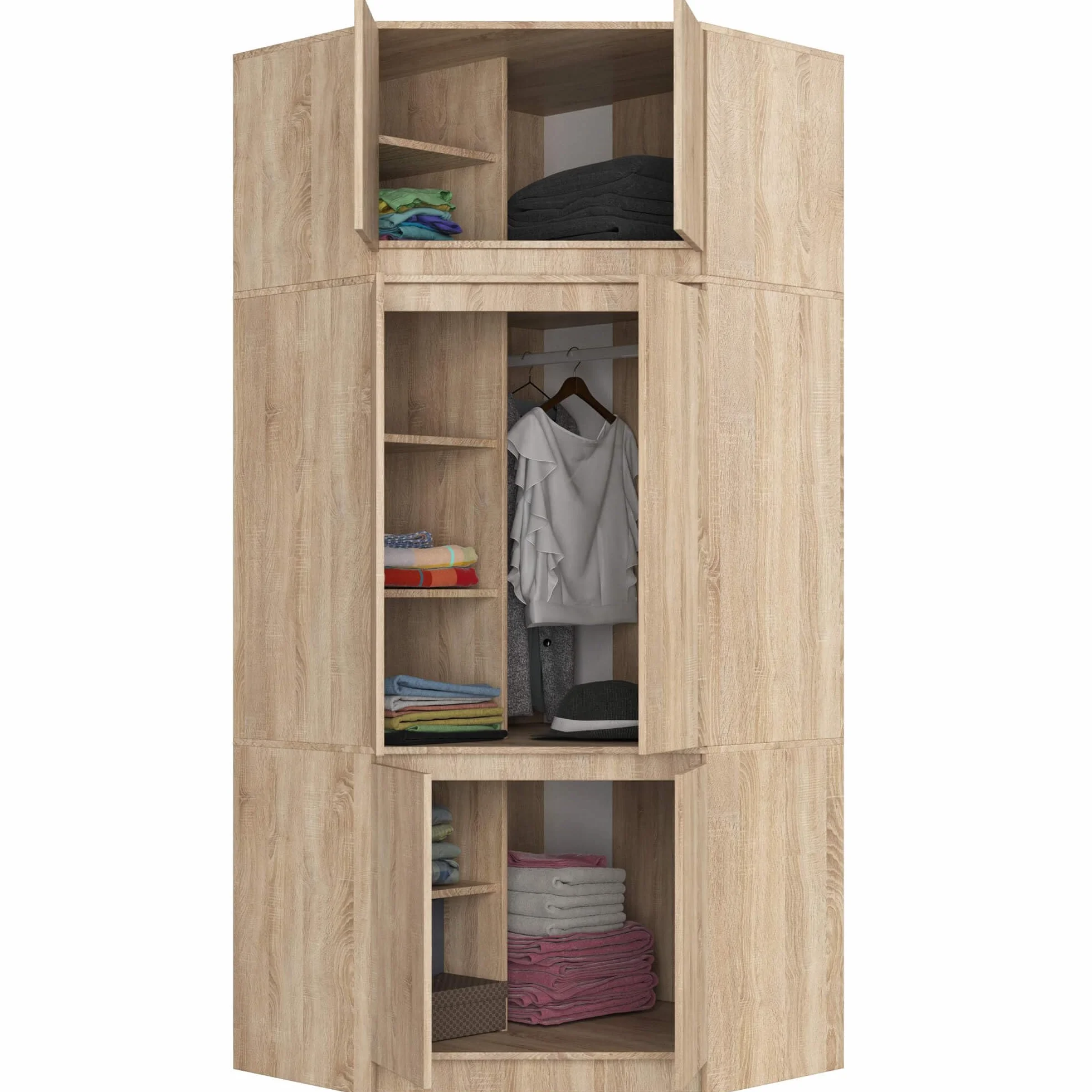 Altillo para armario AKORD S100 Roble Sonoma 100 cm 2 puertas 3 estantes 100x50x55 cm