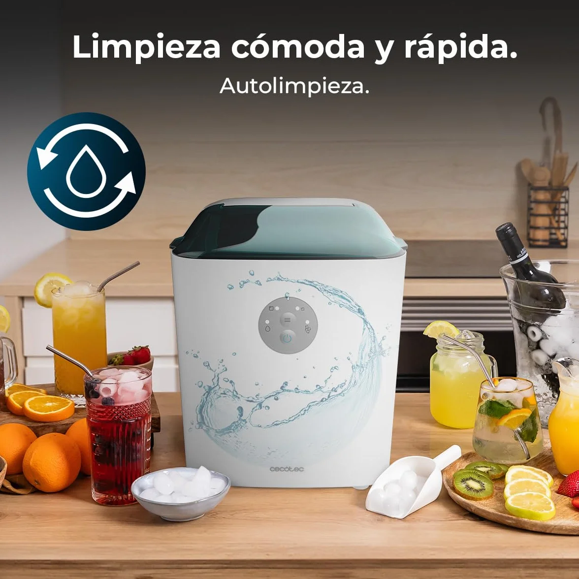 Cecotec Ice Maker Chillin' Ice 1200 Go 120W 12kg 6-8 min Cubitos Pequeños Autolimpieza