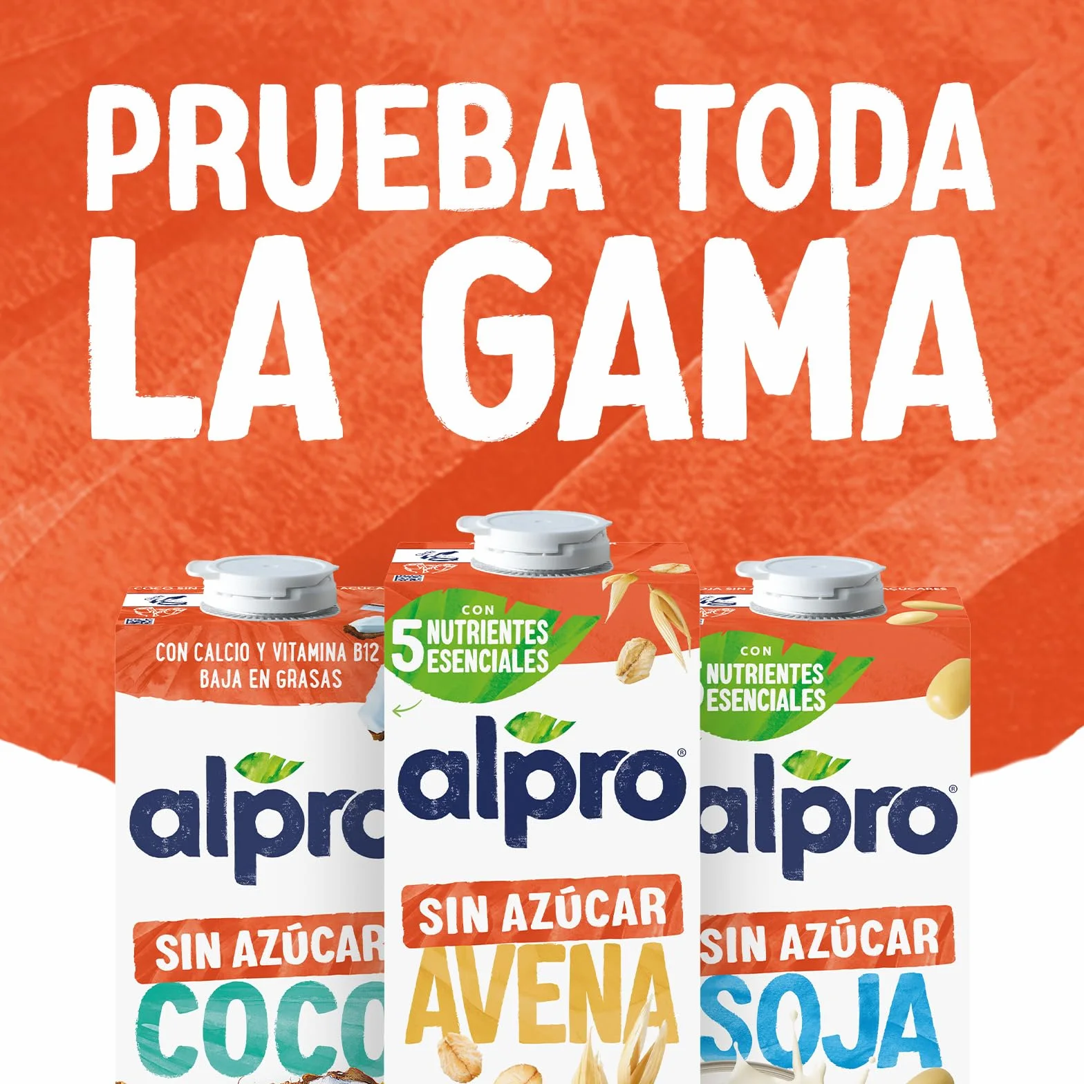 Alpro Bebida Vegetal de Almendras sin Azúcar Pack 6 x 1L