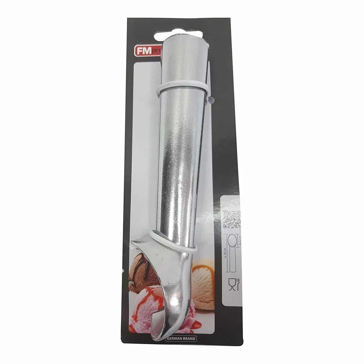 FM Professional Cuchara para Helado de Aluminio 18,5 cm Gris