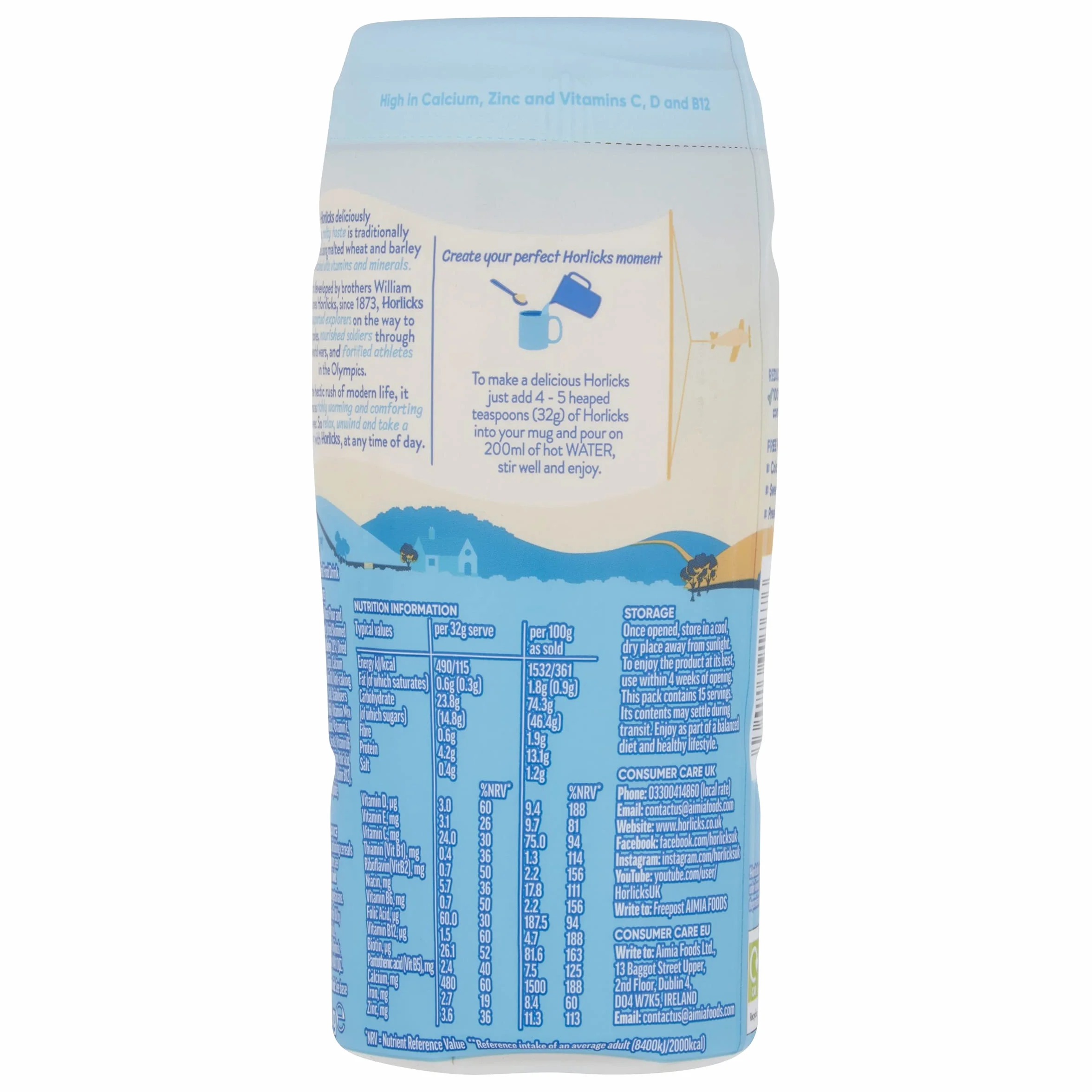 Horlicks Frascos de Golosinas Calientes Instantáneos 6x500g