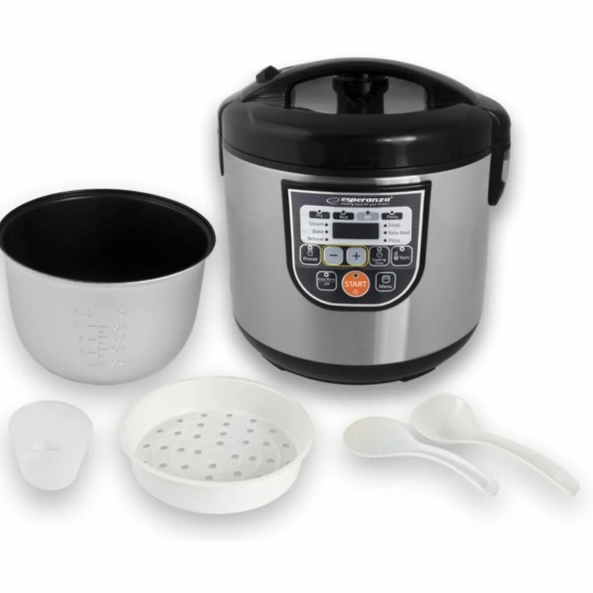 Esperanza EKG011 Multi Cooker 5 L 860 W Black Stainless Steel
