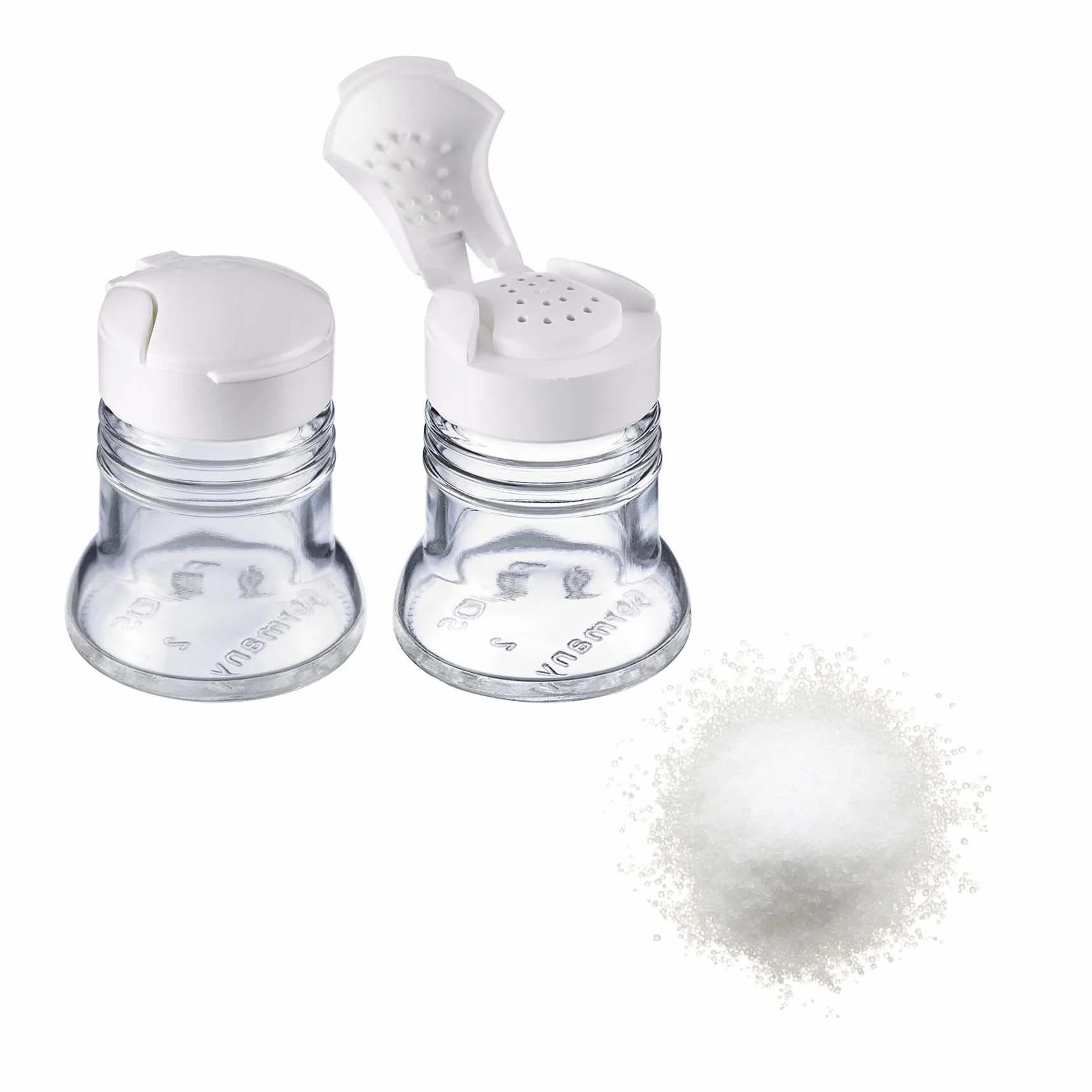 Westmark Especiero universal, Capacidad: 40 ml cada uno, Vidrio/plástico, Paris-Snap, Blanco/transparente, 63052270