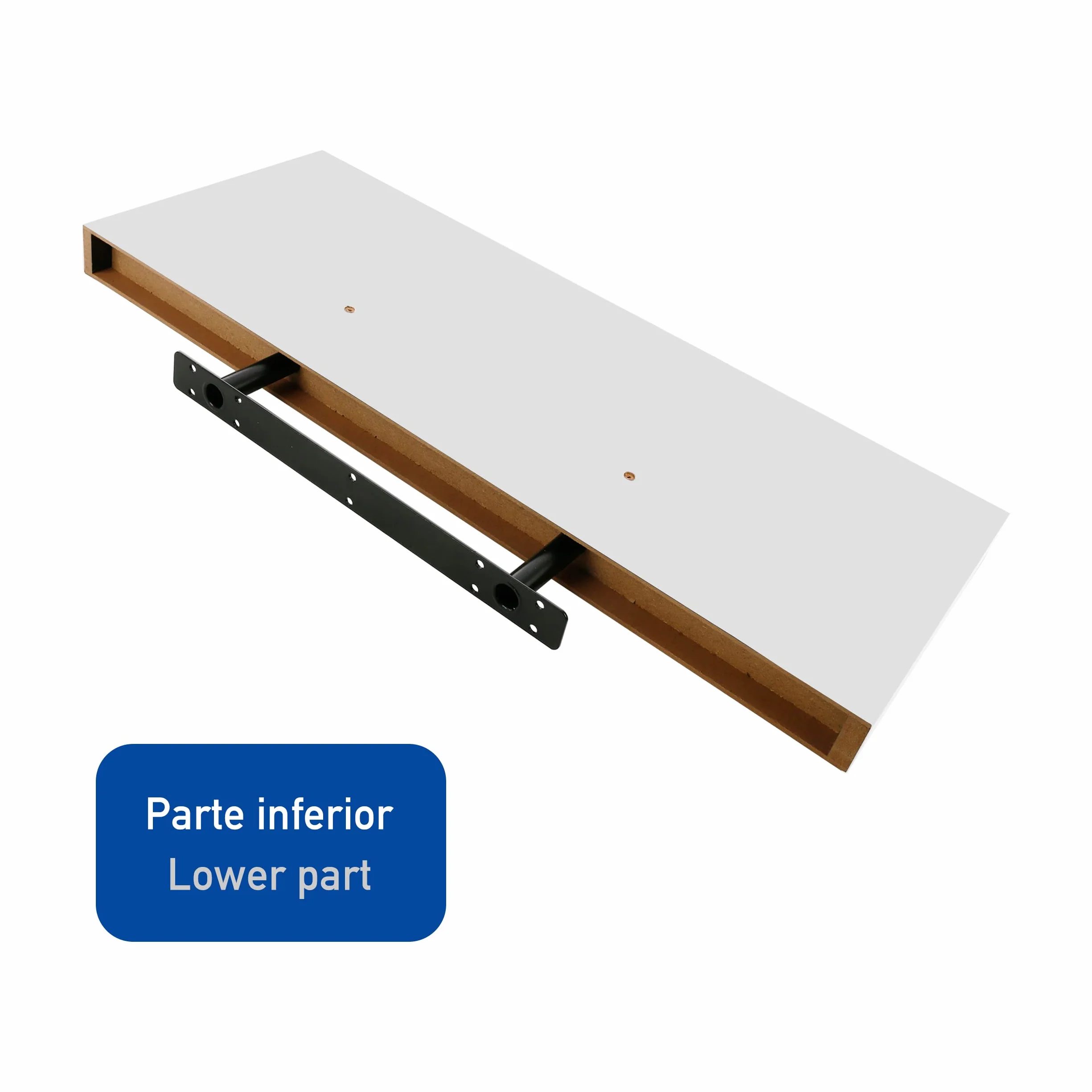 Estante de Pared 60x25x4cm Blanco, Balda Flotante Madera Fijación Invisible, Estantes Decorativos