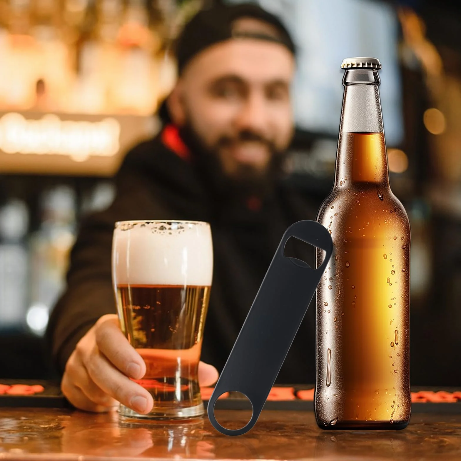 Abridores de botellas planos de acero inoxidable, paquete de 10, para cocina, bar y fiesta