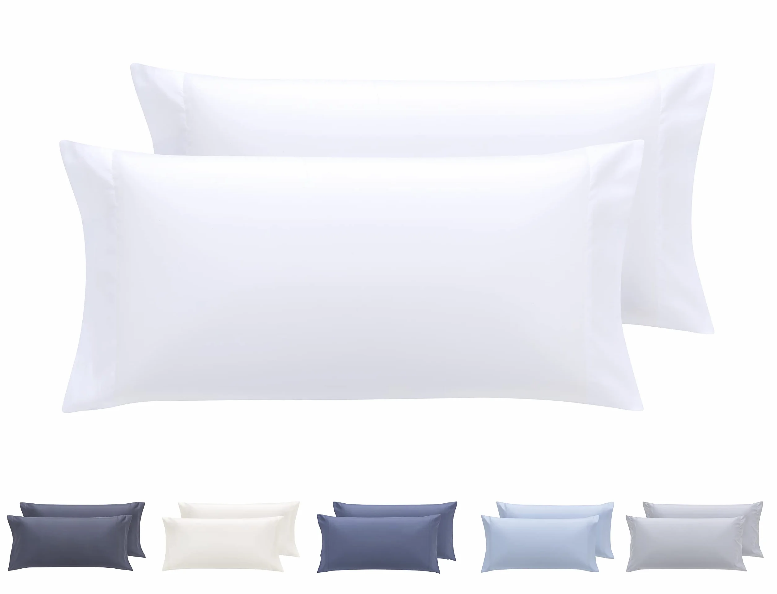 Todocama Fundas de Almohada Microfibra Extra Suave Hipoalergénicas 70x40 cm Blanco Juego de 2