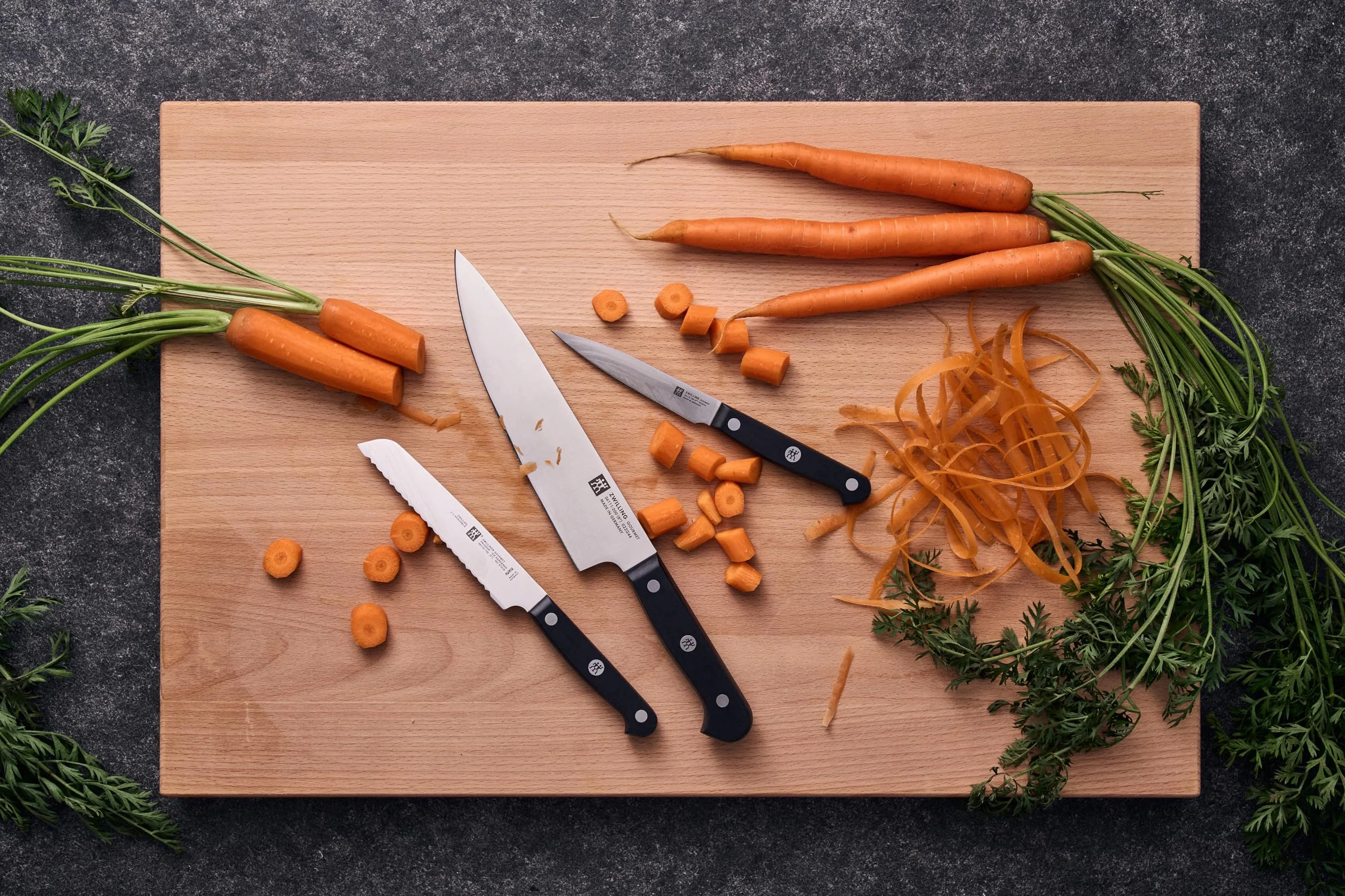 ZWILLING Bloque de cuchillos auto-afilables de 7 piezas, Bloque de madera, Cuchillos y tijeras con mango especial de acero inoxidable/plástico, Gourmet