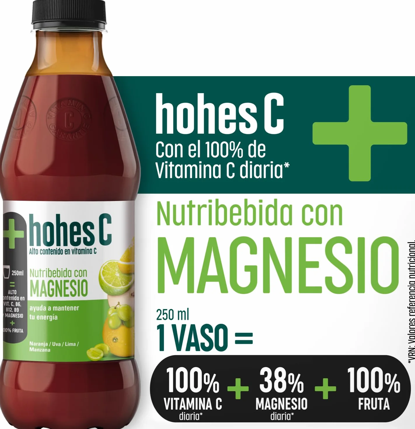 hohes C Plus Magnesio Nutribebida con Magnesio y Vitamina C Zumo 100% natural 1L