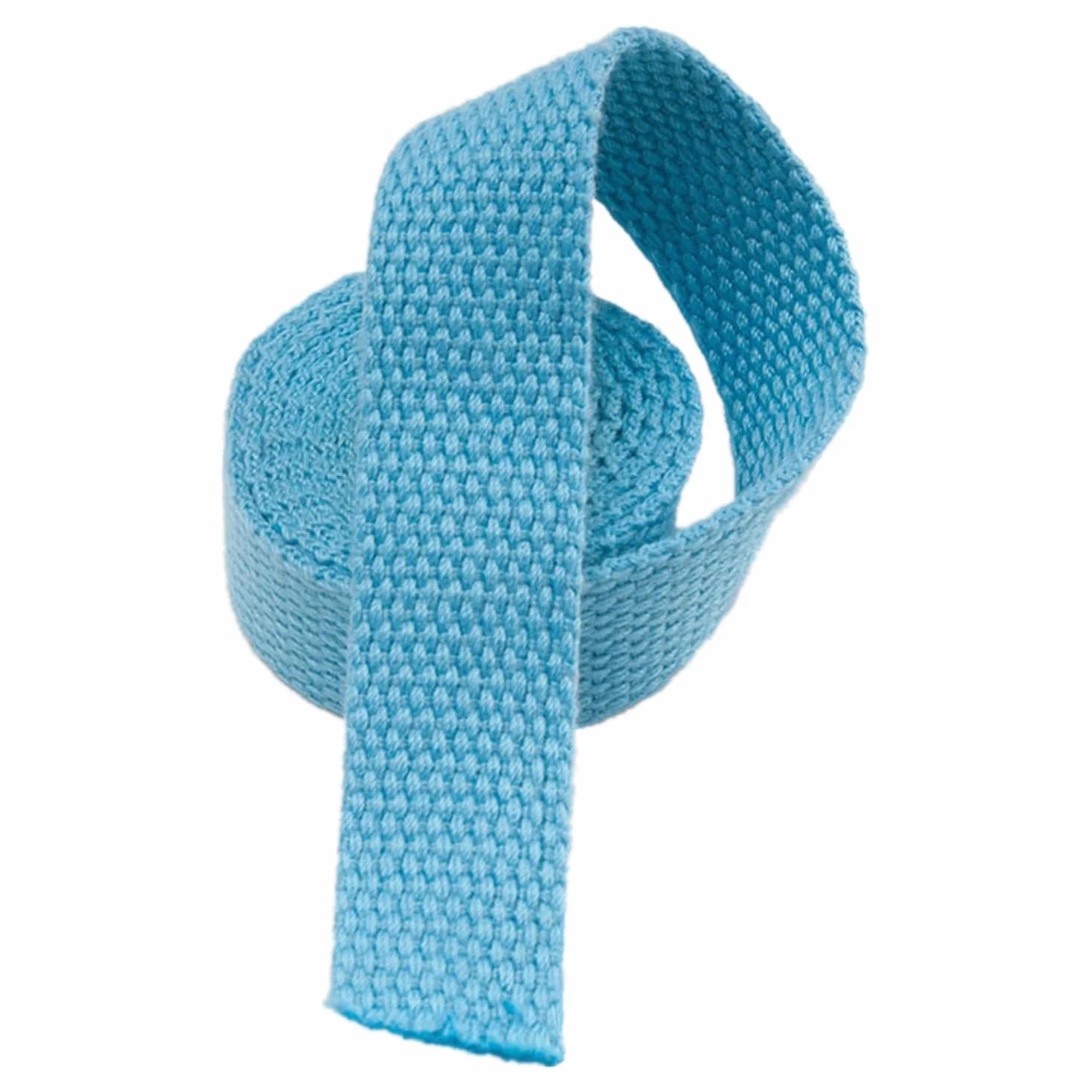 Cinta de algodón Correa de cincha Gruesa poliéster y algodón, Espiga, 25 mm Ancho, Multicolor, 5-20 Yardas(Light Blue,20 Yard)