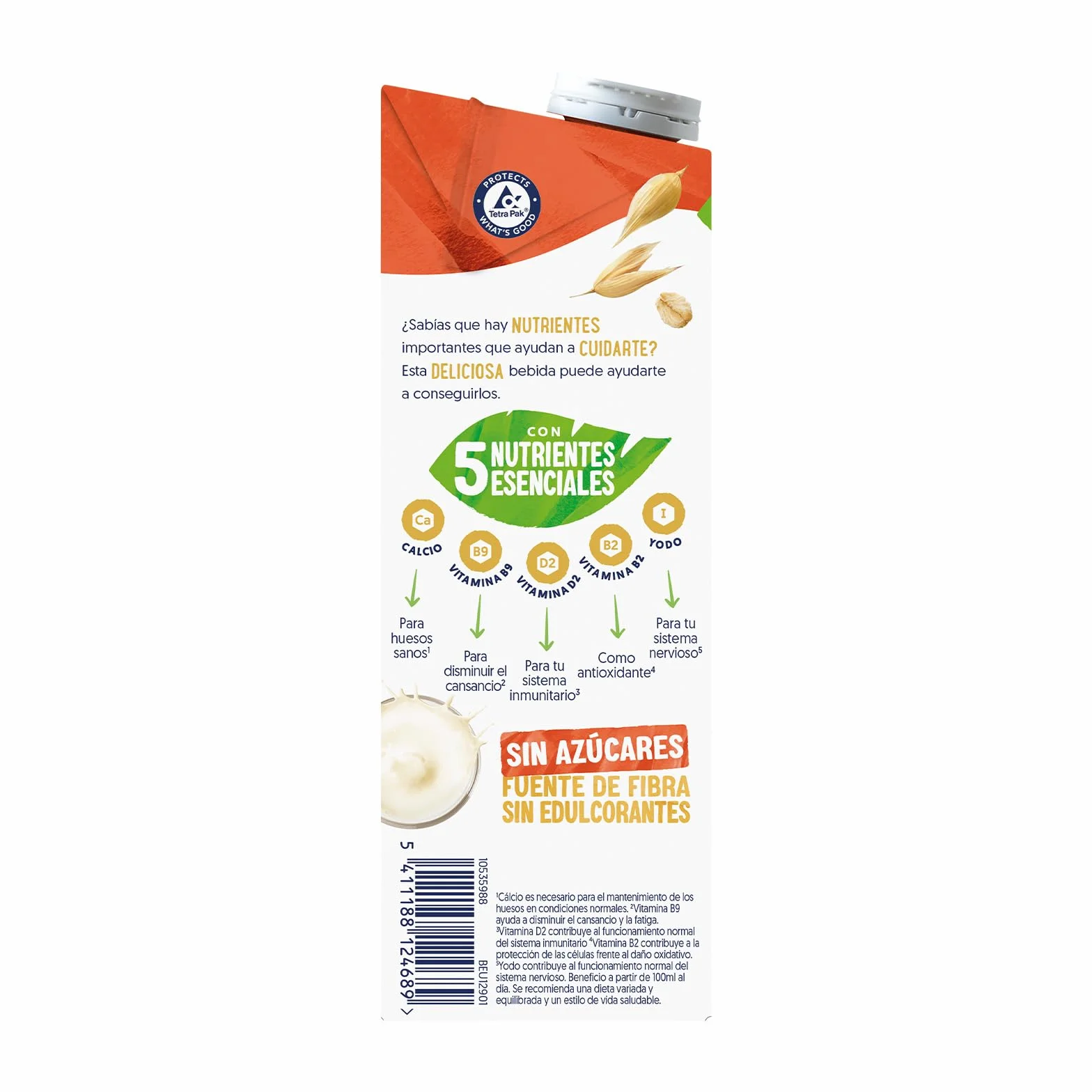 Alpro Bebida Vegetal de Avena sin Azúcar - Pack de 6 x 1L