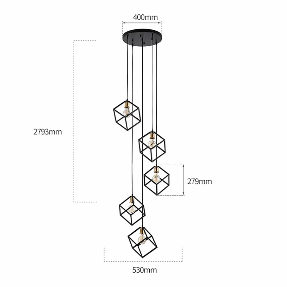 luces larga colgantes luz de techo Colgante Luz Lighting Modernas Sala Casa Dúplex Lámpara Creativa Apartamento Escaleras Lámparas Iluminación Decorativas Villa E27 LED,5 Lights