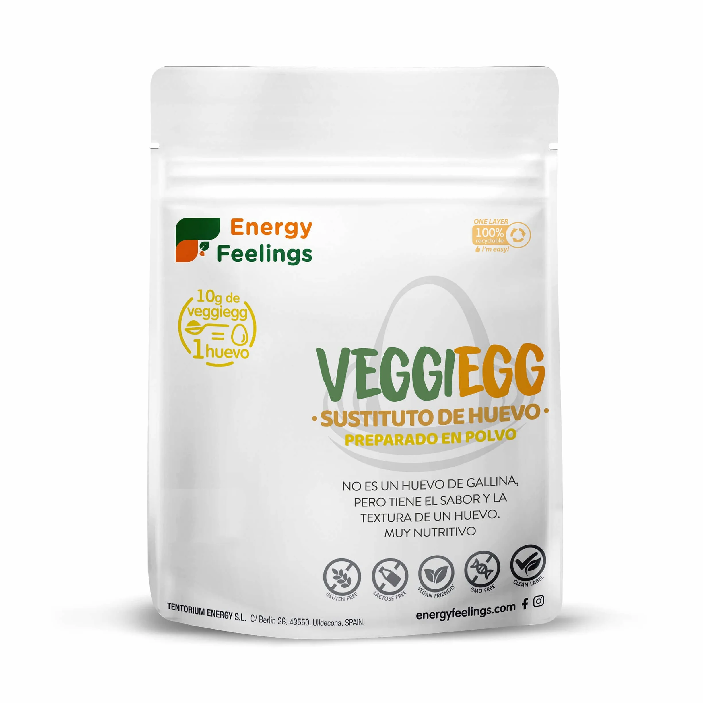 Veggiegg Huevo Vegano en Polvo Sustituto del Huevo Sin Gluten Sabor y Textura de Huevo 120g