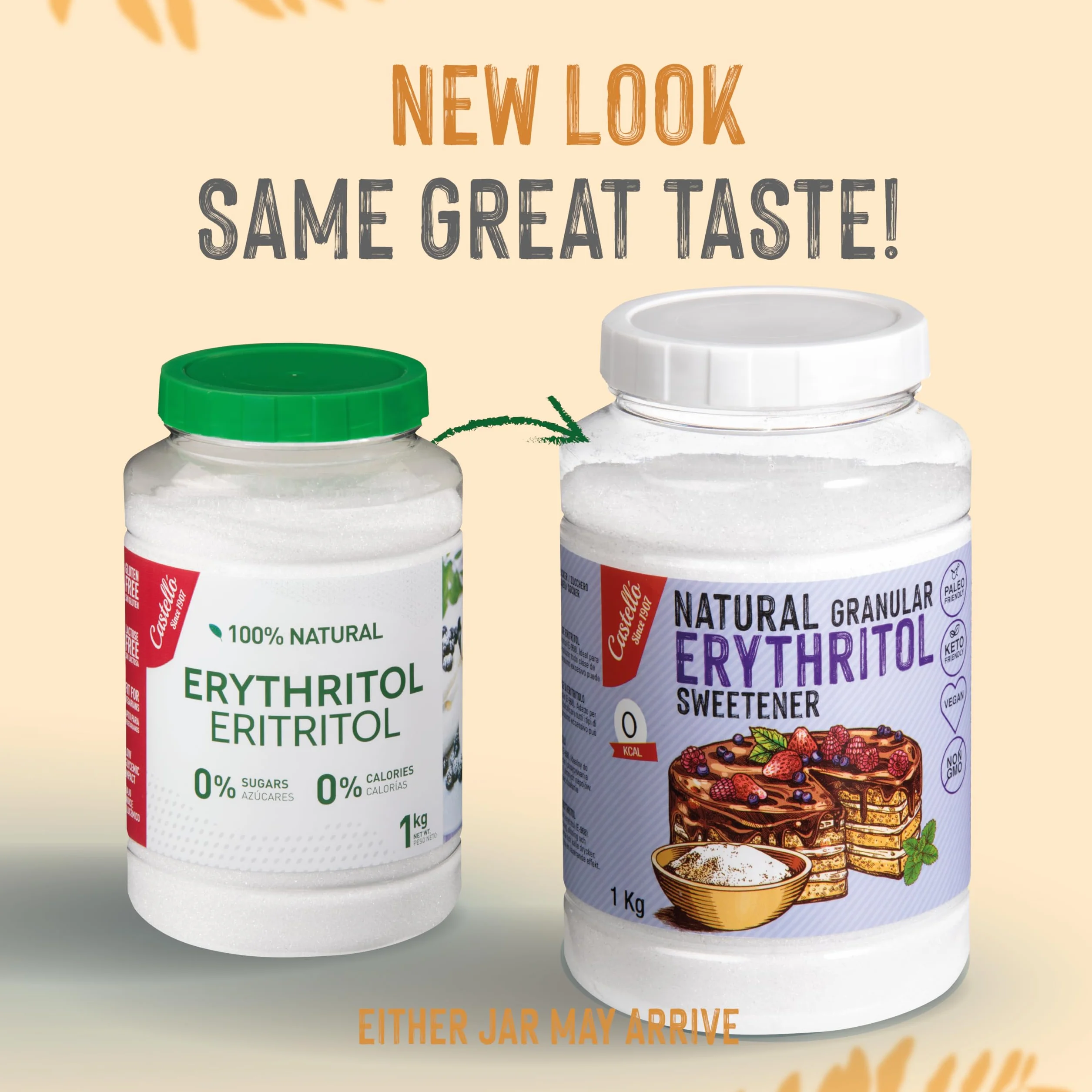 Eritritol 1 kg Edulcorante Natural Granulado 0 Calorías 0 Índice Glucémico Keto Paleo No OGM