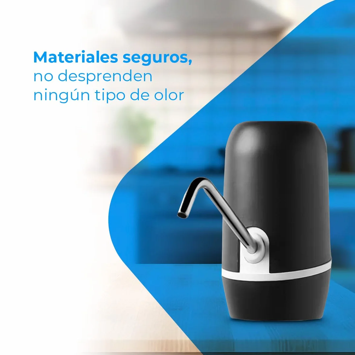 NK Dispensador de Agua Automático Carga USB 1200mAh Acero sin BPA Negro 16cm