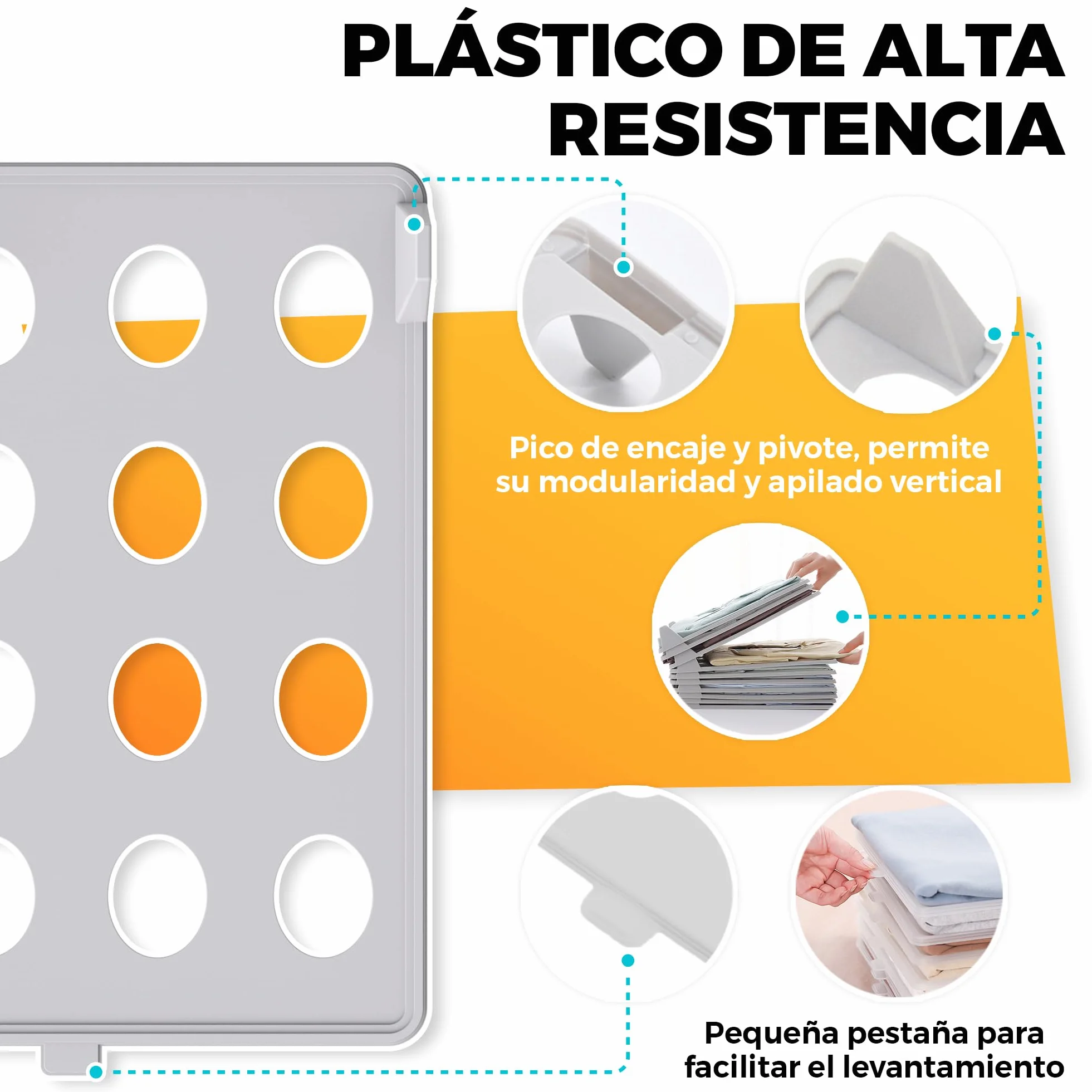 Organizador armario para camisetas PACK 10 resistentes antiarrugas antihumedad