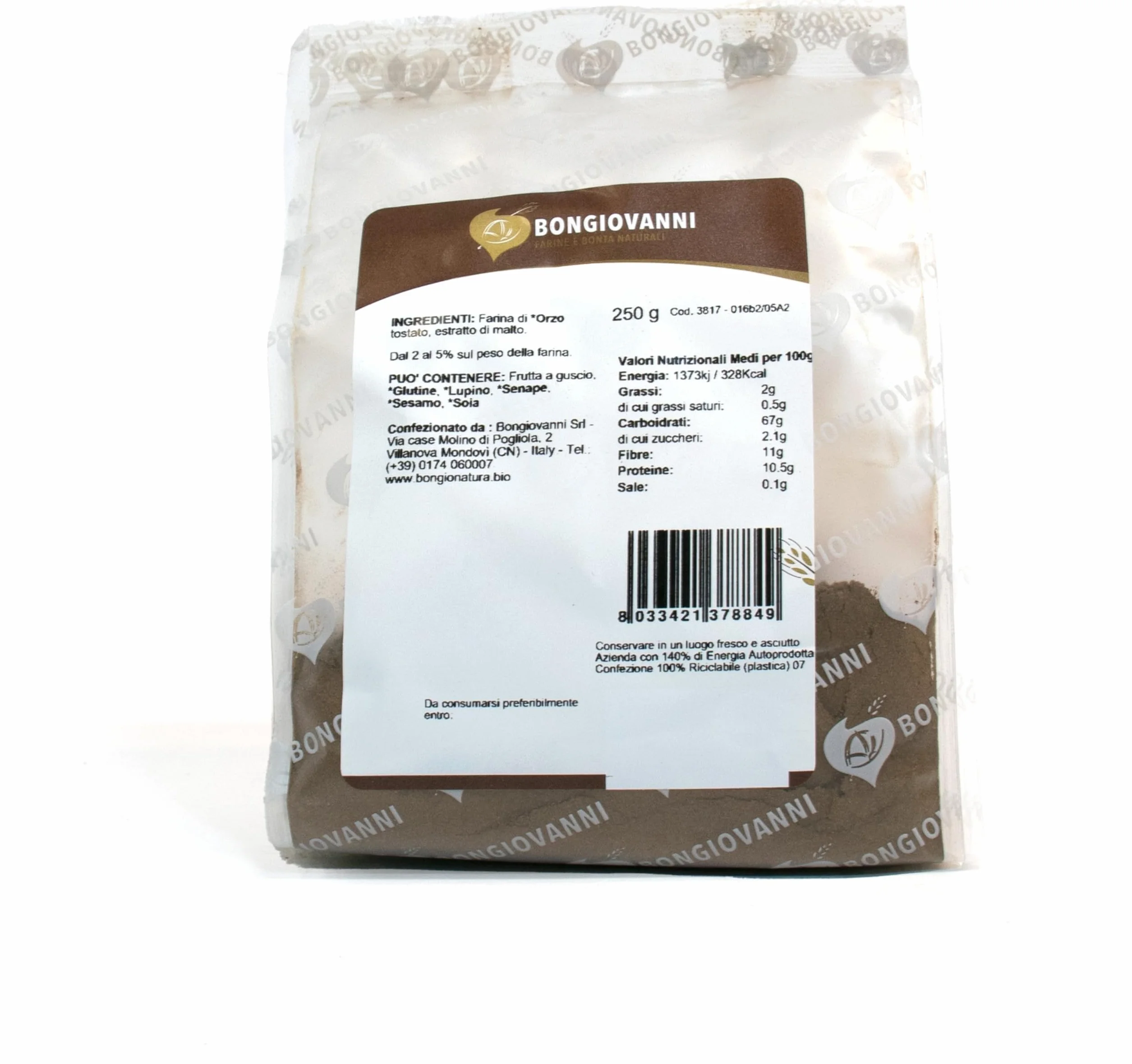 BONGIOVANNI FARINE E BONTA' NATURALI Malto tostato do panificazione 250g