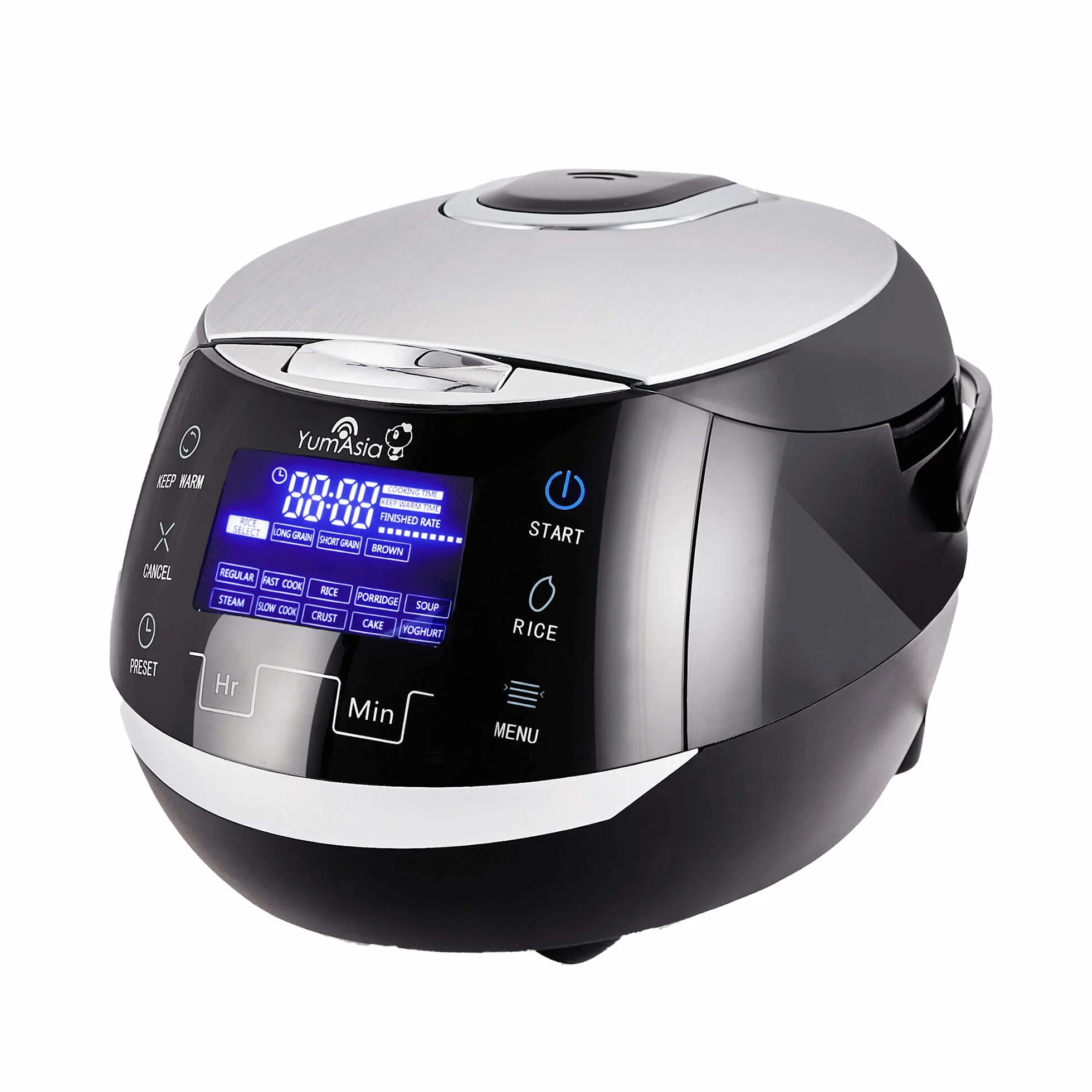 Yum Asia Sakura Olla arrocera con cuenco de cerámica y lógica difusa avanzada (8 tazas, 1,5 litros) 6 funciones de cocción de arroz, 6 funciones de multicocina, pantalla LED Motouch, 220-240V EU