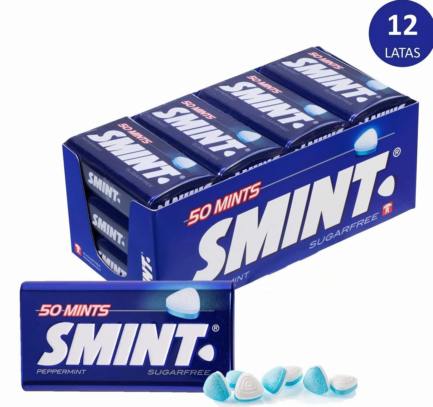 Smint Tin Menta Caramelo Comprimido Sin Azúcar 12 unidades 35 gr 420 gr